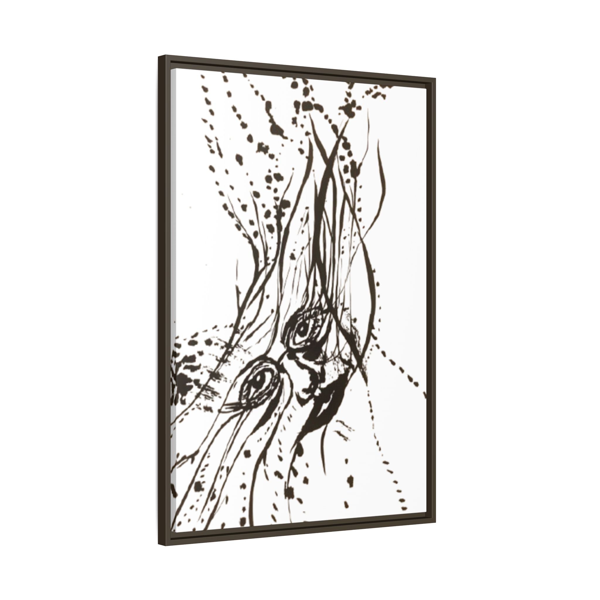 "The Ink Face" Framed Canvas Abstract Face Art Print