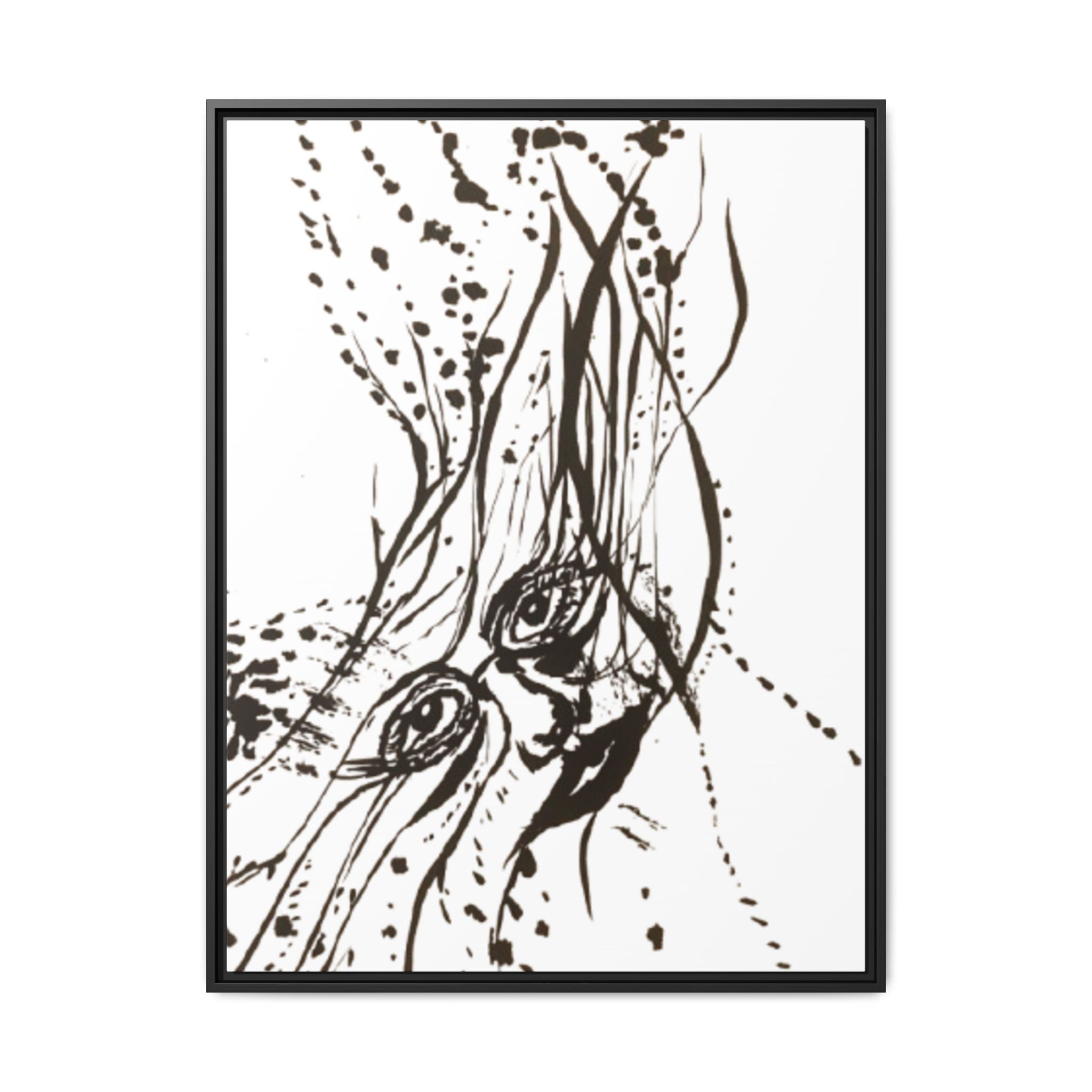 "The Ink Face" Framed Canvas Abstract Face Art Print