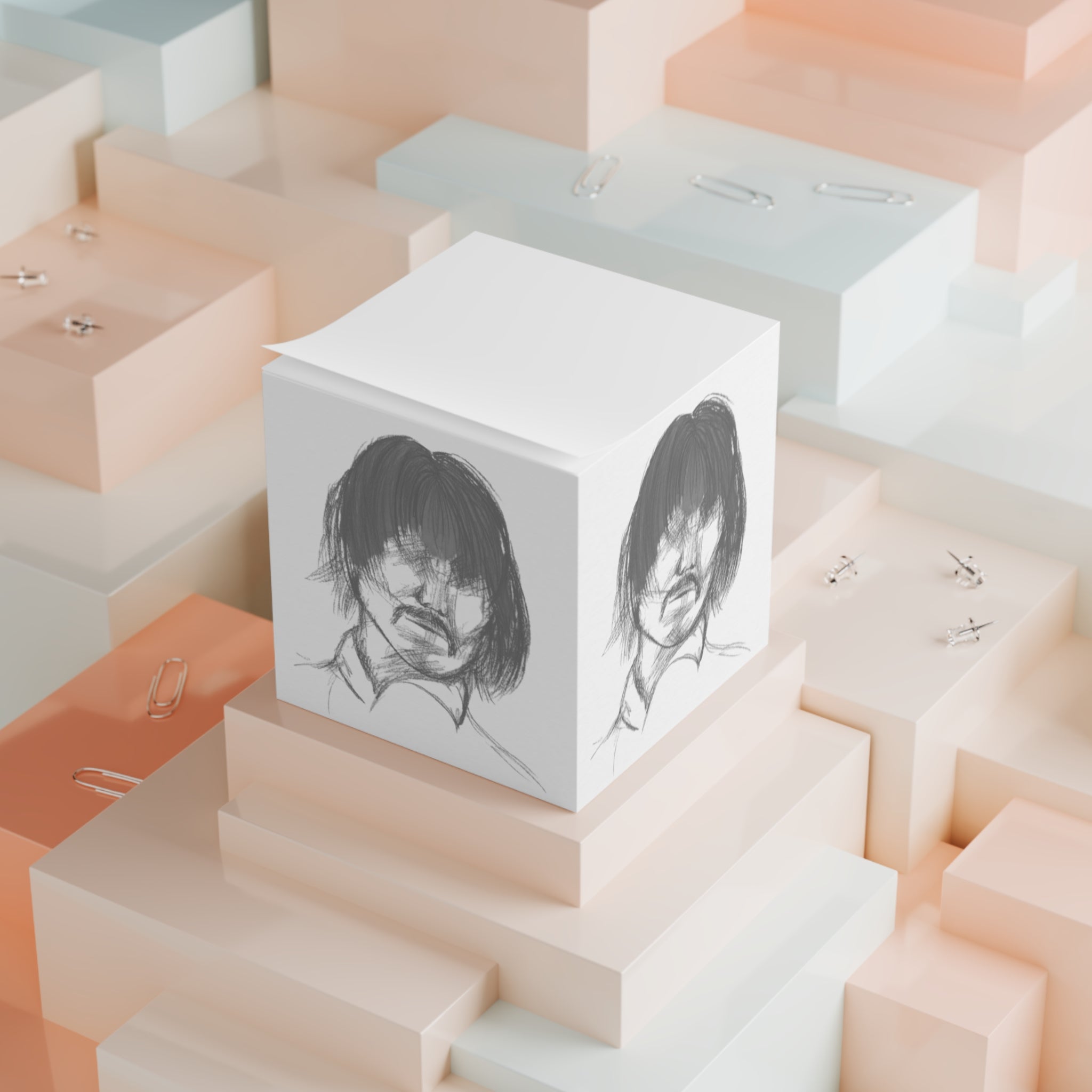 "The Man" Sketch Portrait Note Cube