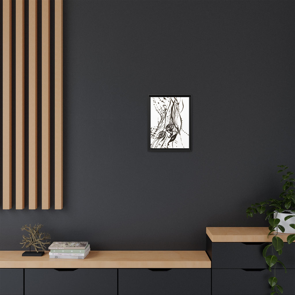 "The Ink Face" Framed Canvas Abstract Face Art Print