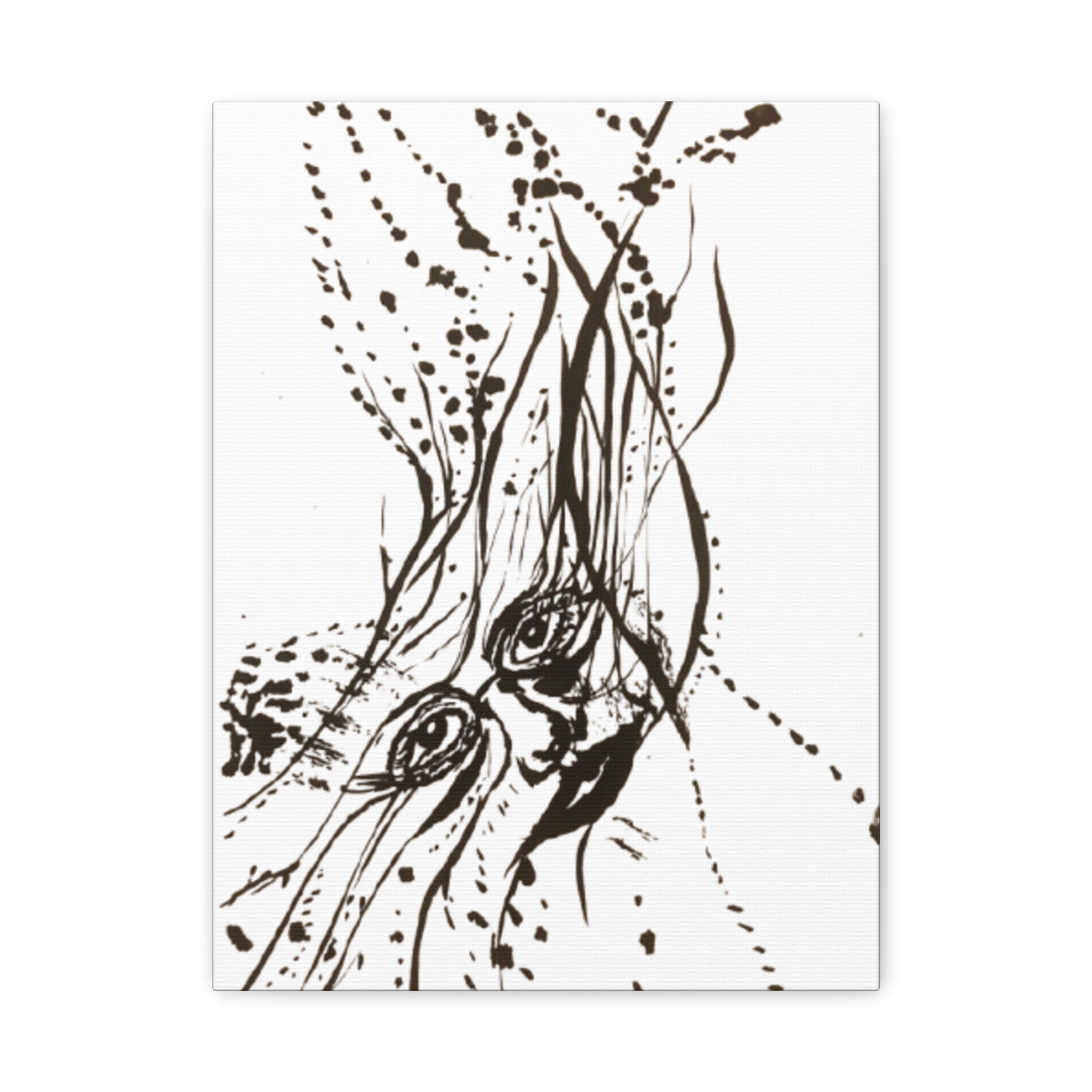 "The Ink Face" Abstract Face Art Canvas