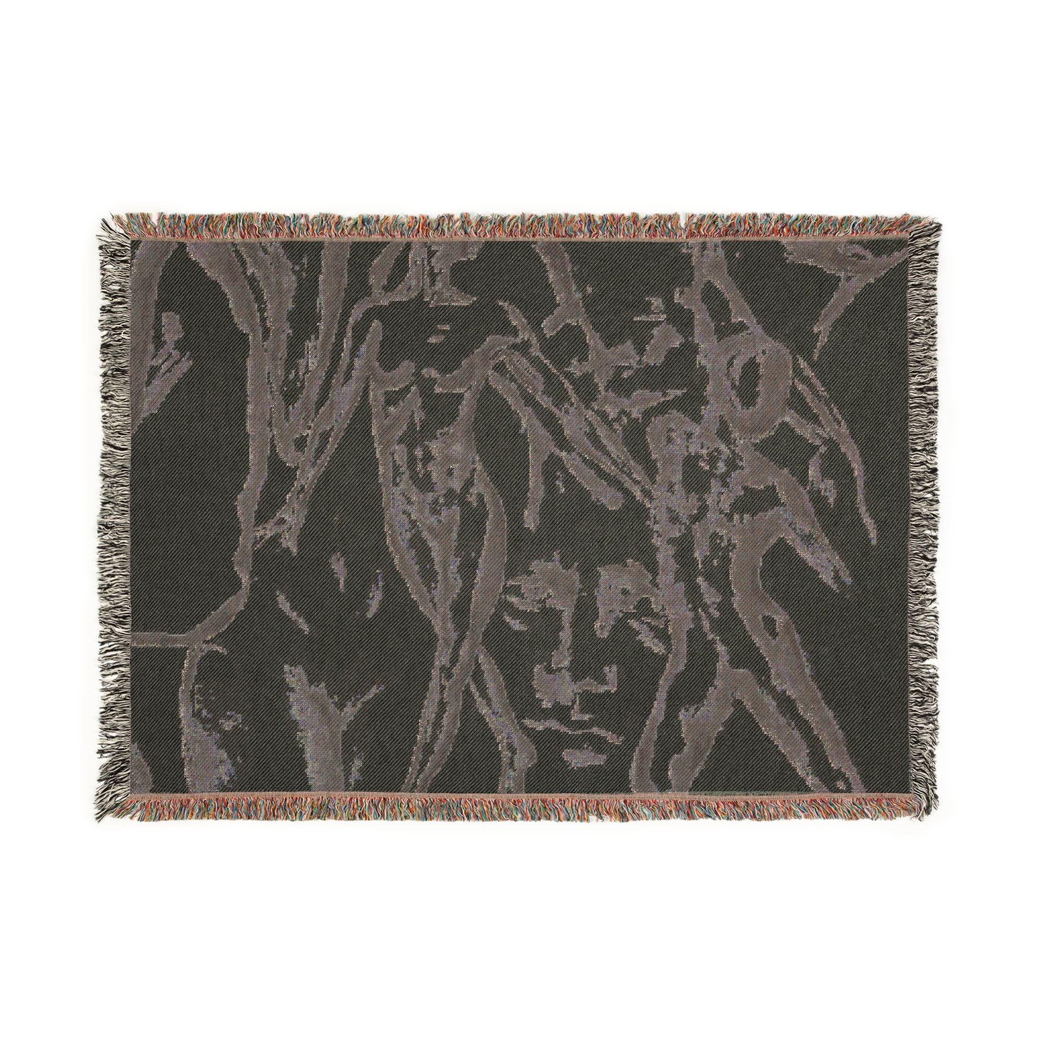 "The Figures" Abstract Drawing Throw Blanket