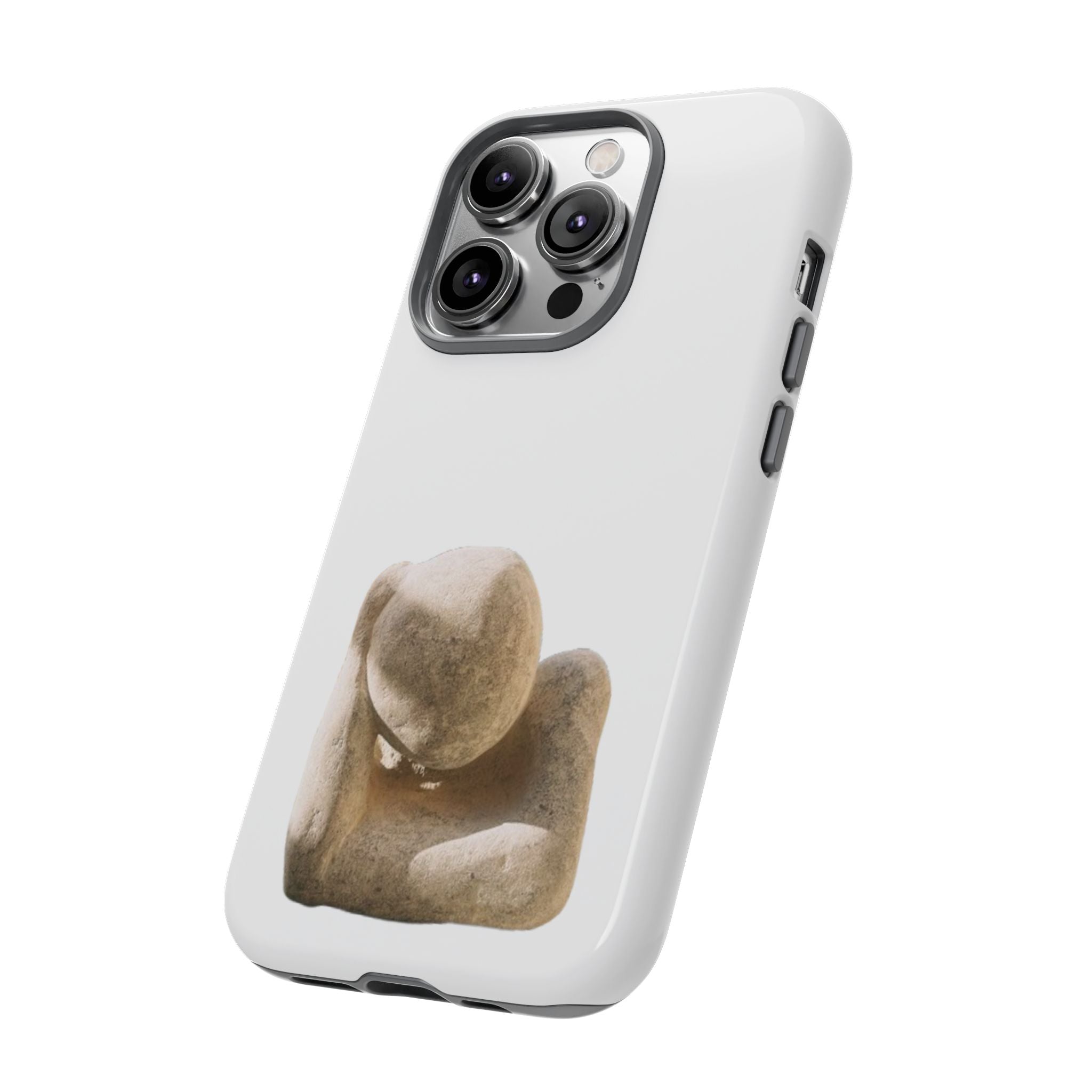 "Leaning Man" Phone Case — Minimalist Thoughtful Stone Sculpture Design