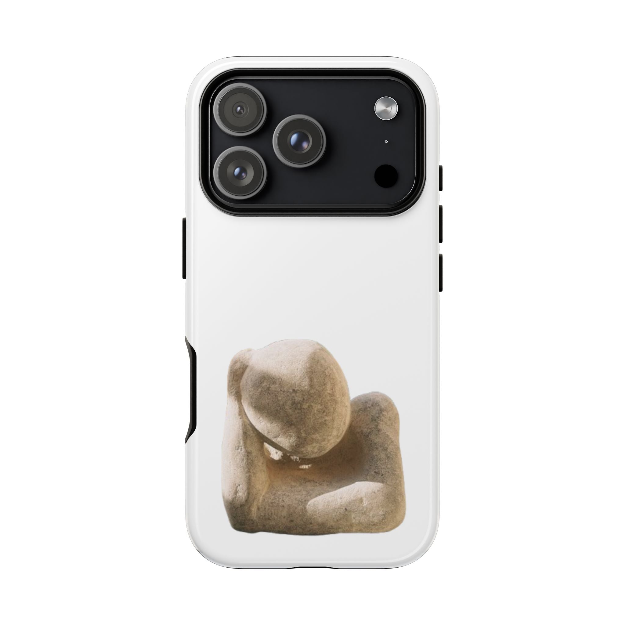"Leaning Man" Phone Case — Minimalist Thoughtful Stone Sculpture Design