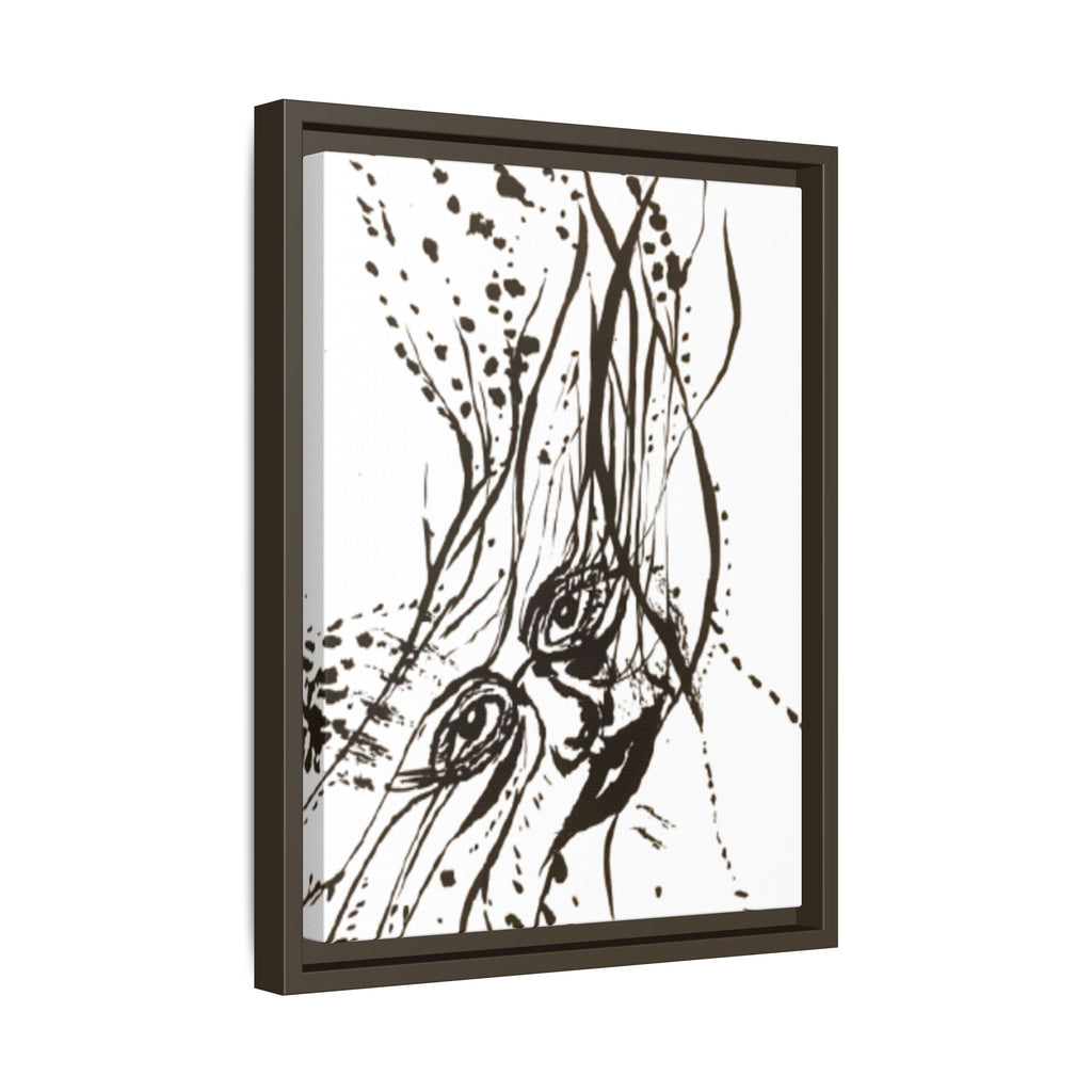 "The Ink Face" Framed Canvas Abstract Face Art Print