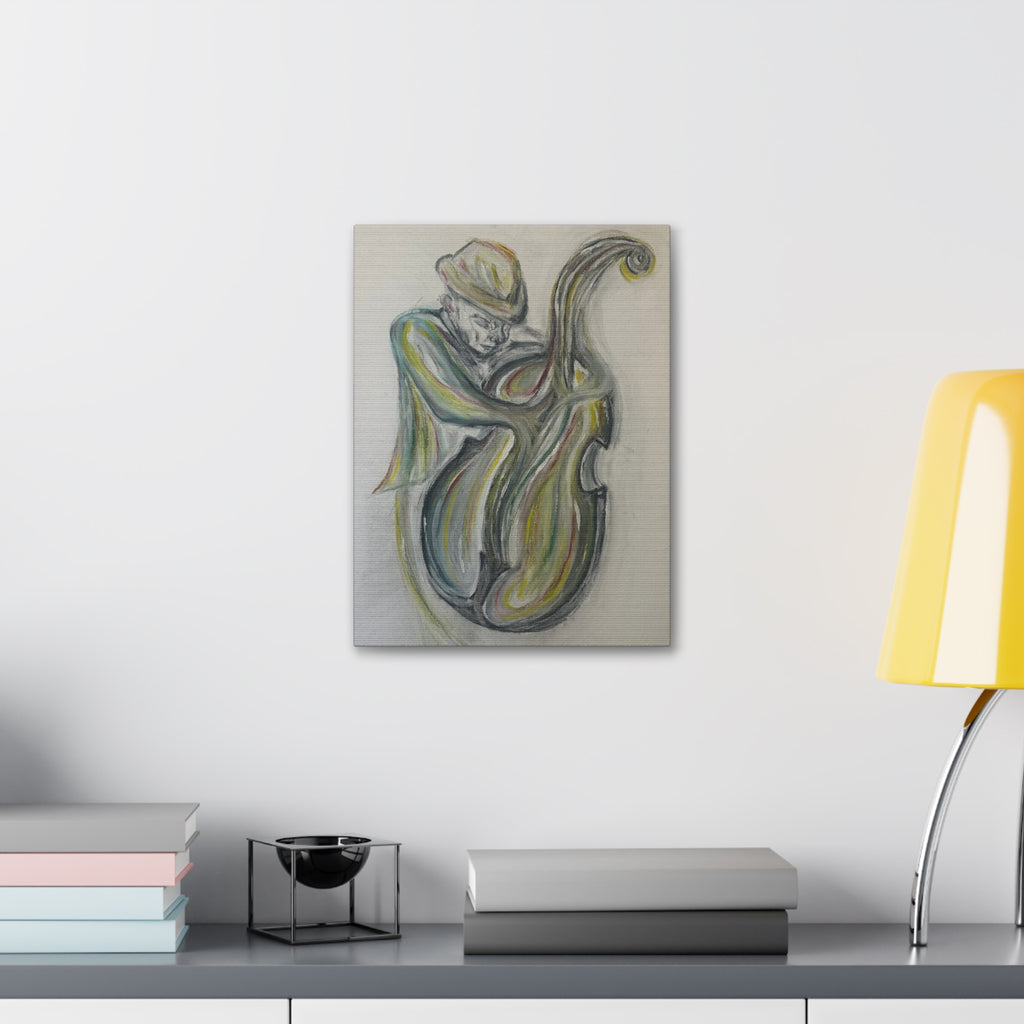 "The Jazz Player" Hand-Drawn Art Canvas