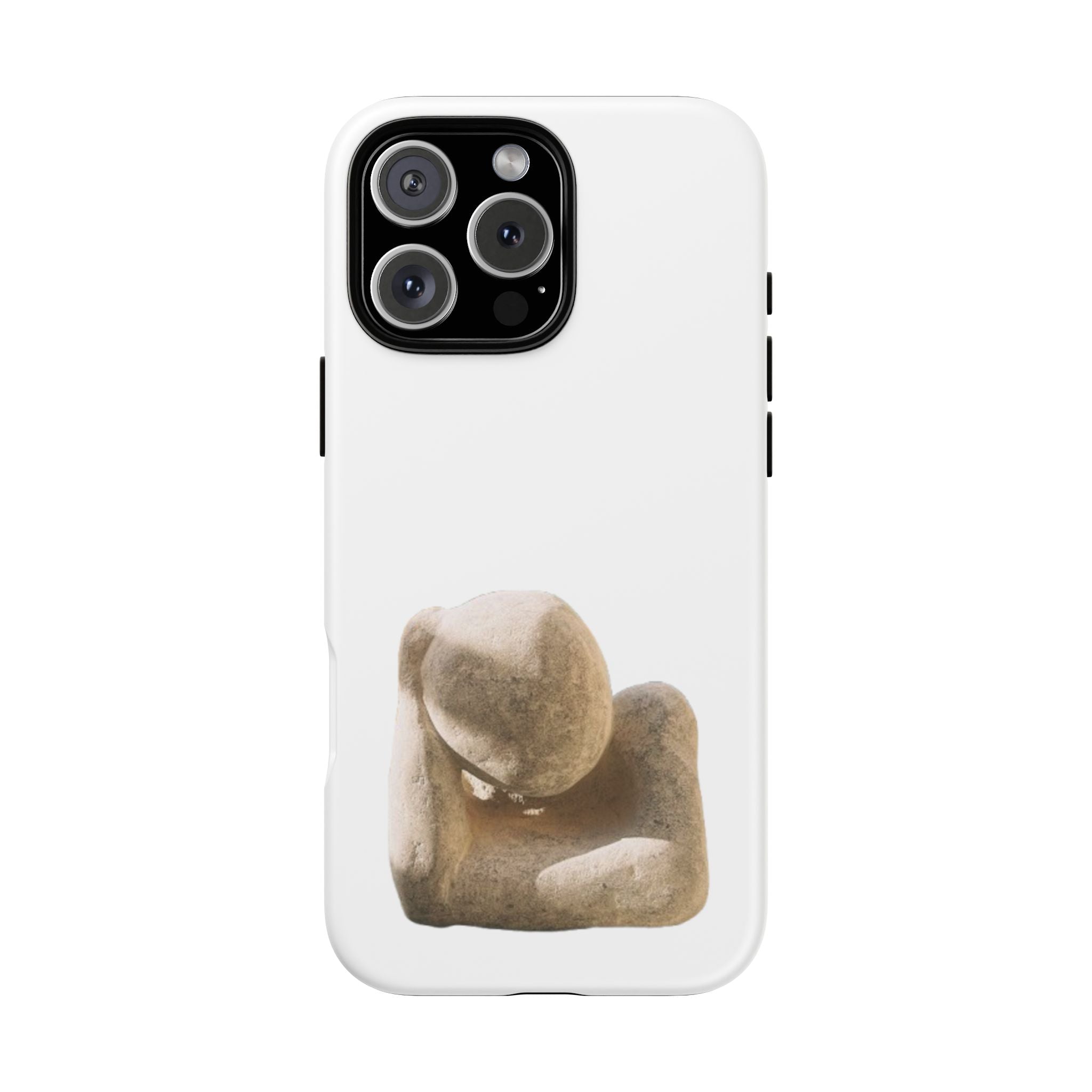 "Leaning Man" Phone Case — Minimalist Thoughtful Stone Sculpture Design
