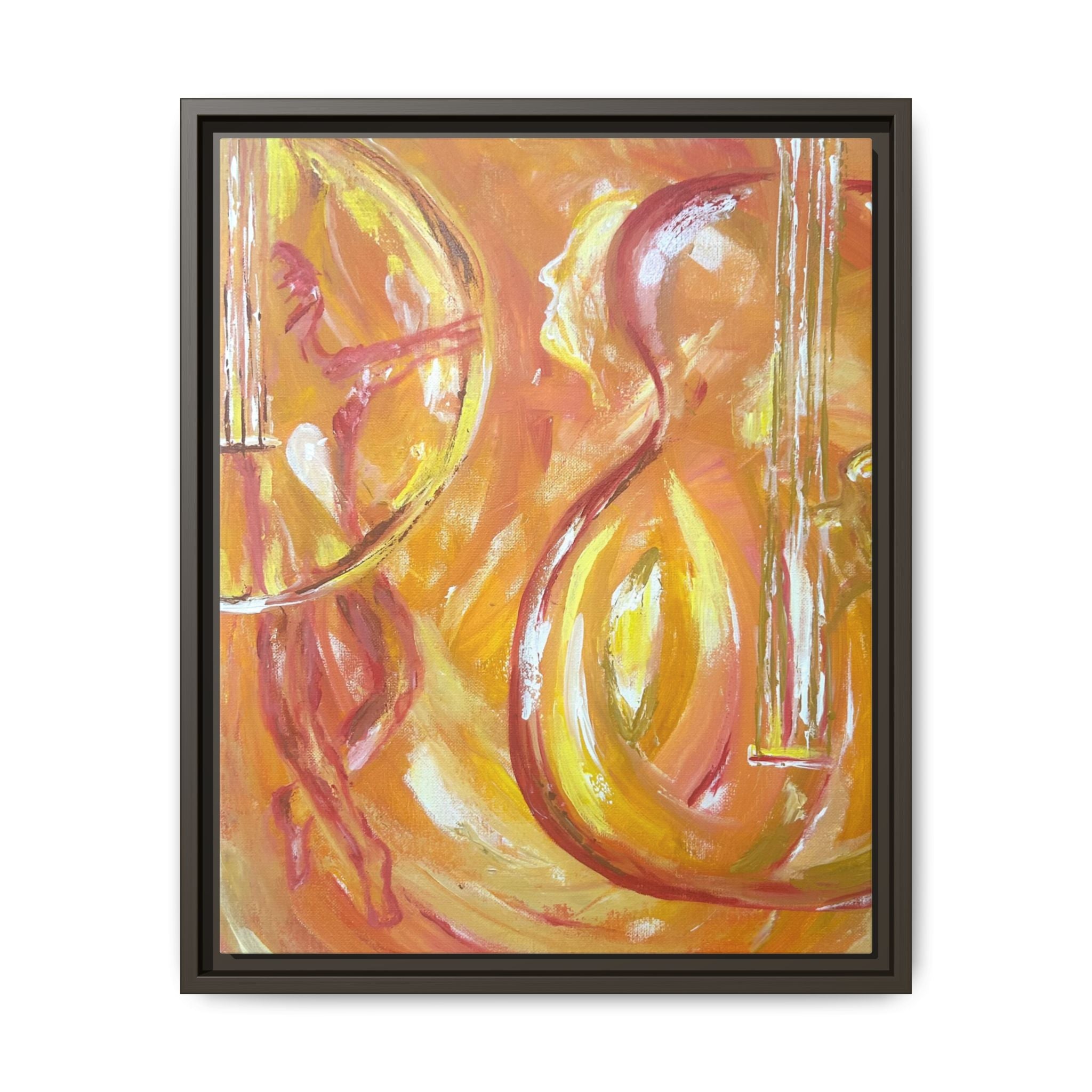"Guitar People" Matte Framed Canvas