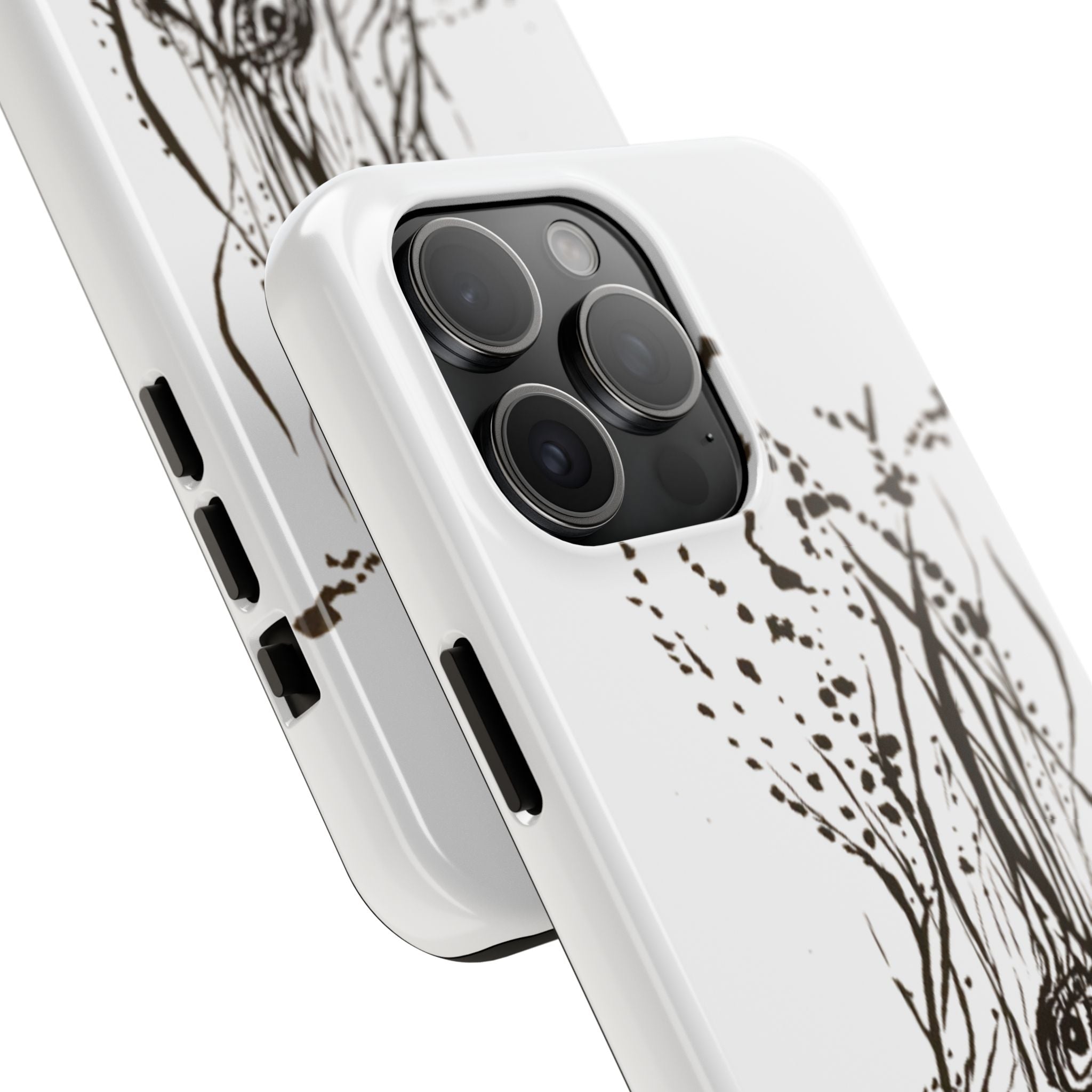 "Ink Face" Tough Phone Case — Abstract Ink Sketch Protective Cover