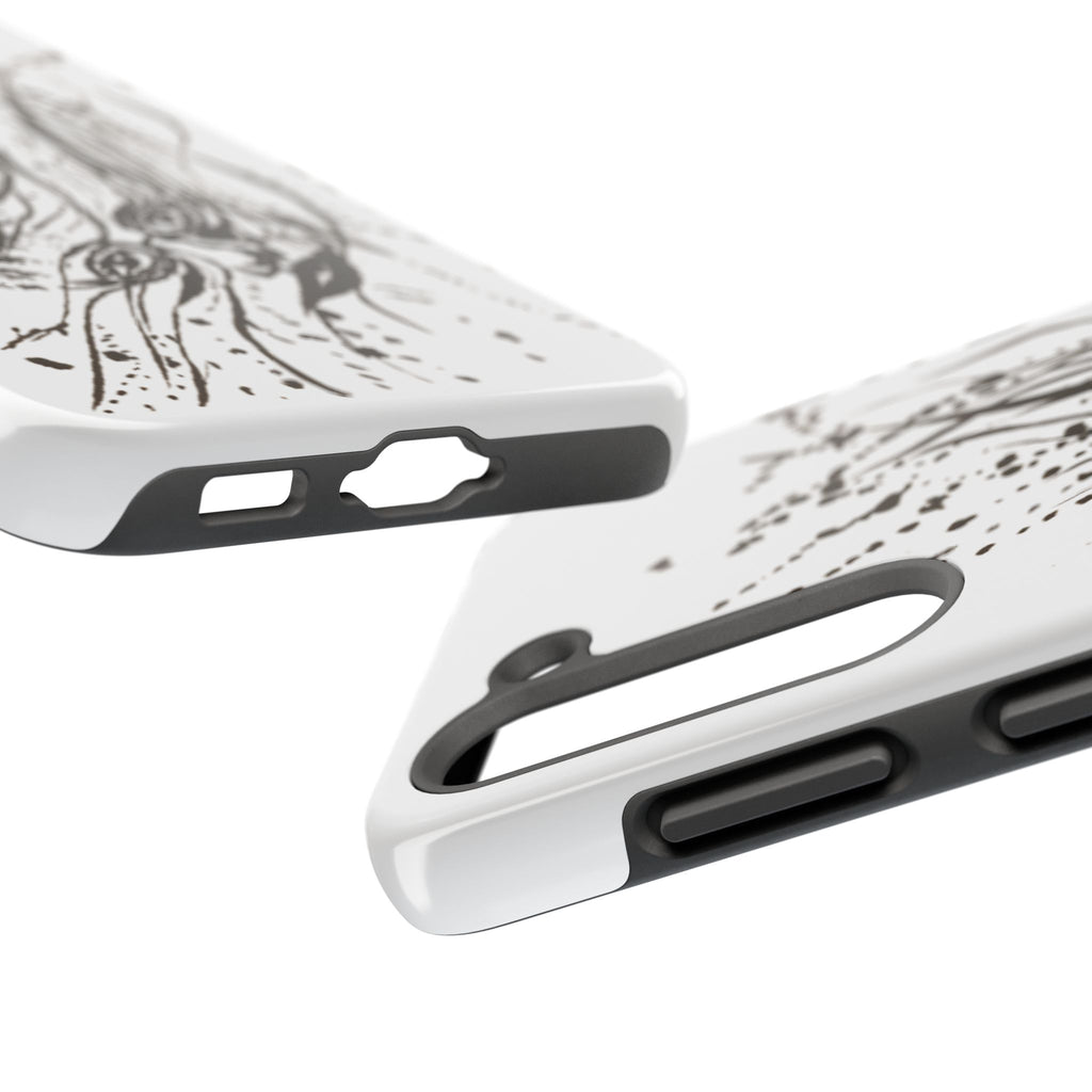 "Ink Face" Tough Phone Case — Abstract Ink Sketch Protective Cover