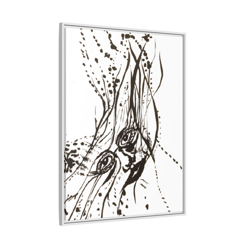 "The Ink Face" Framed Canvas Abstract Face Art Print