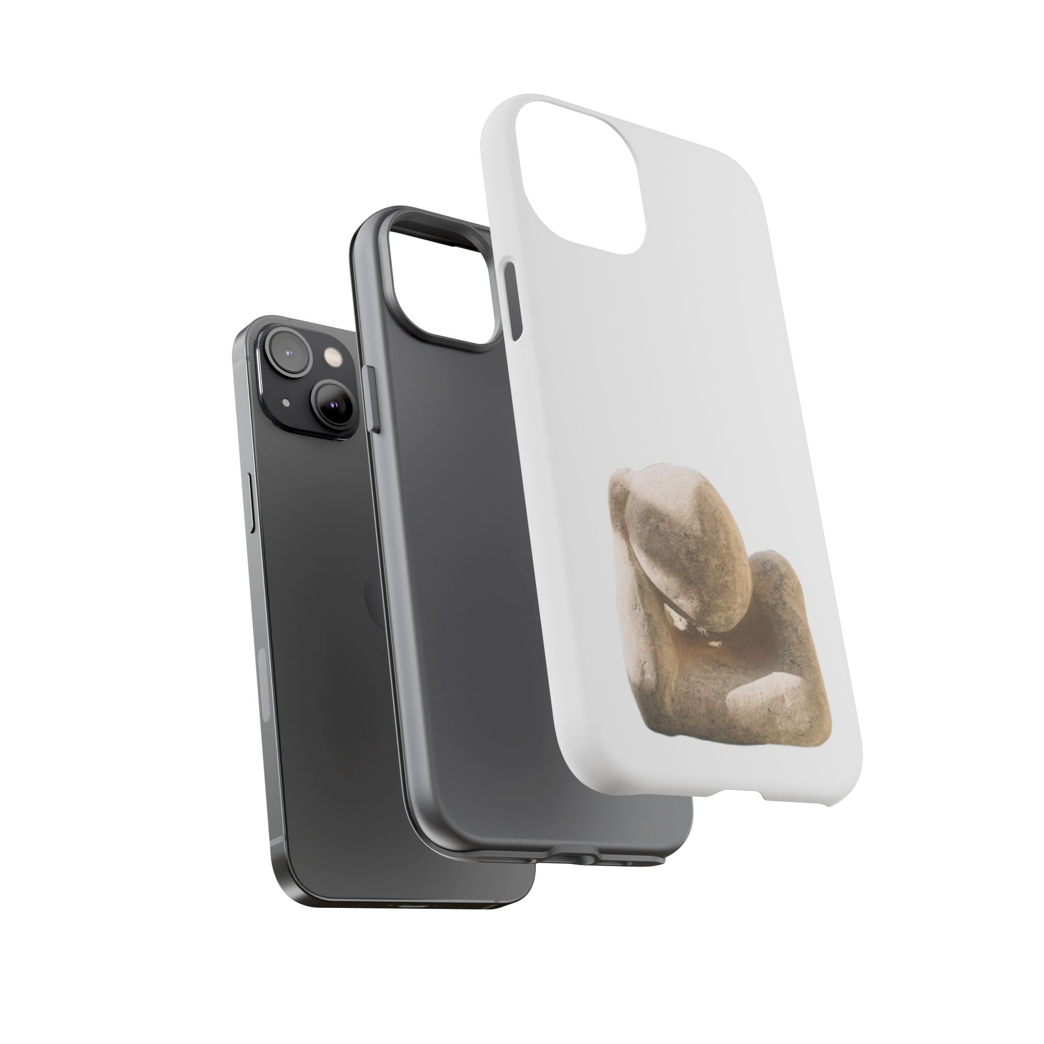 "Leaning Man" Phone Case — Minimalist Thoughtful Stone Sculpture Design