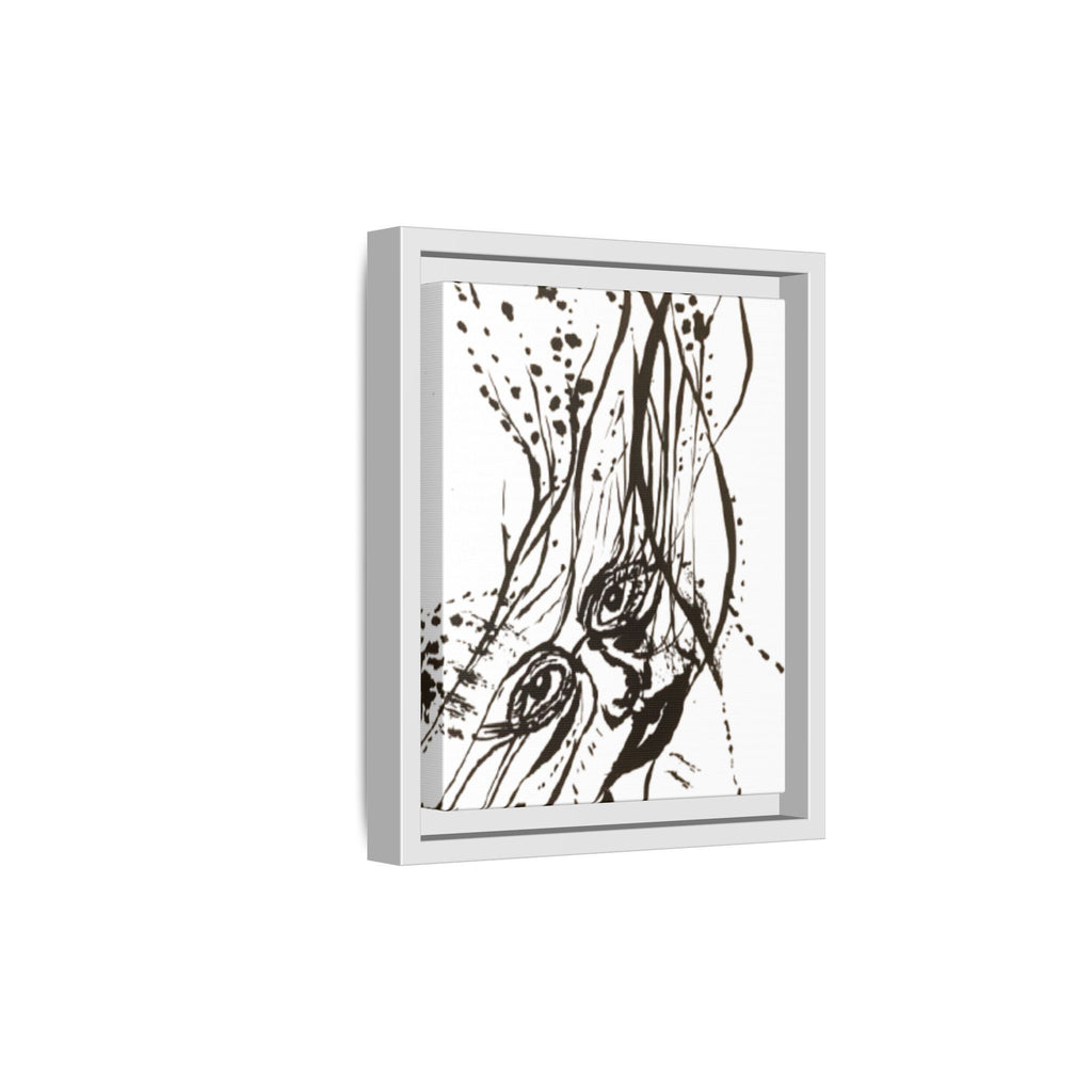 "The Ink Face" Framed Canvas Abstract Face Art Print