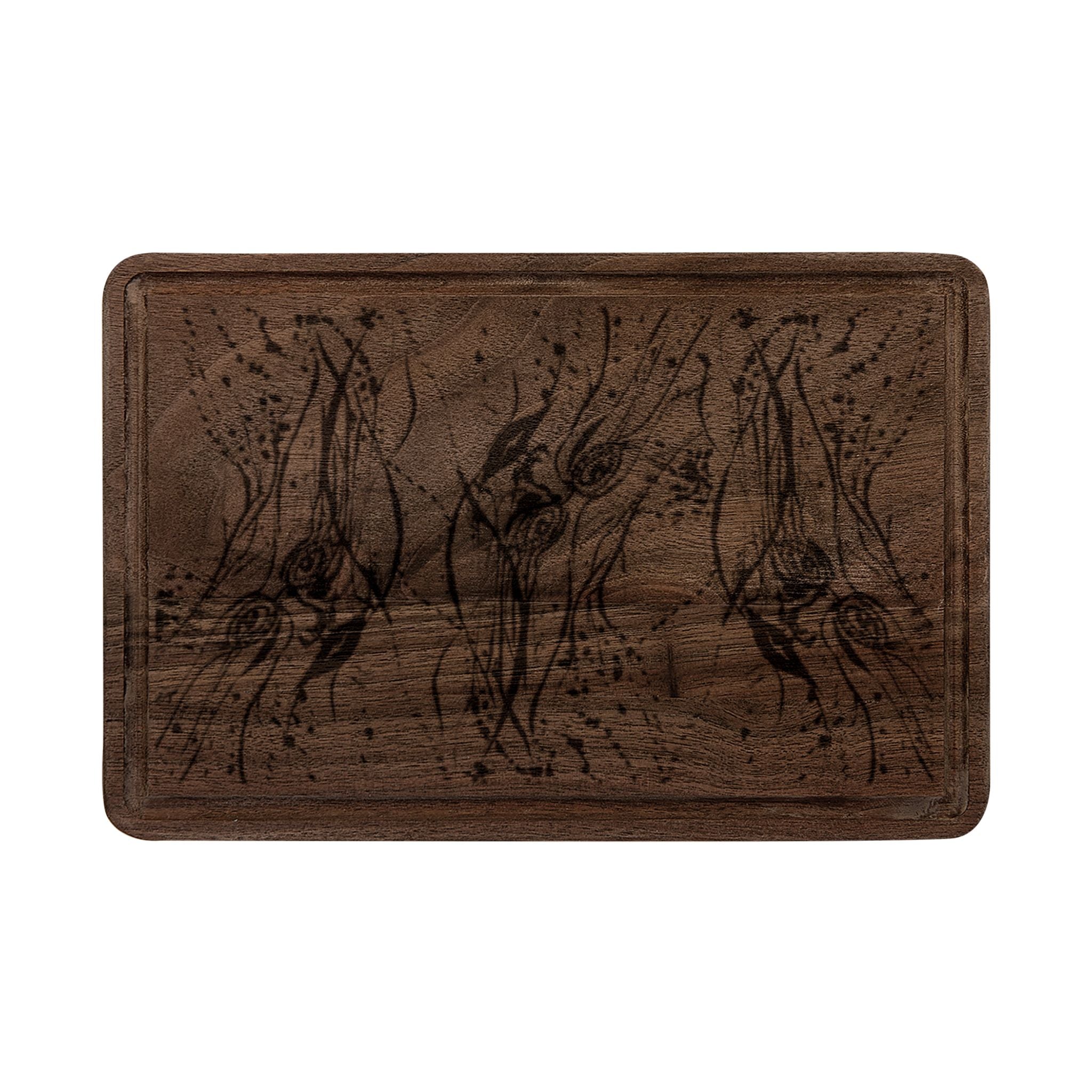 "Twin Faces" Engraved Wooden Cutting Board