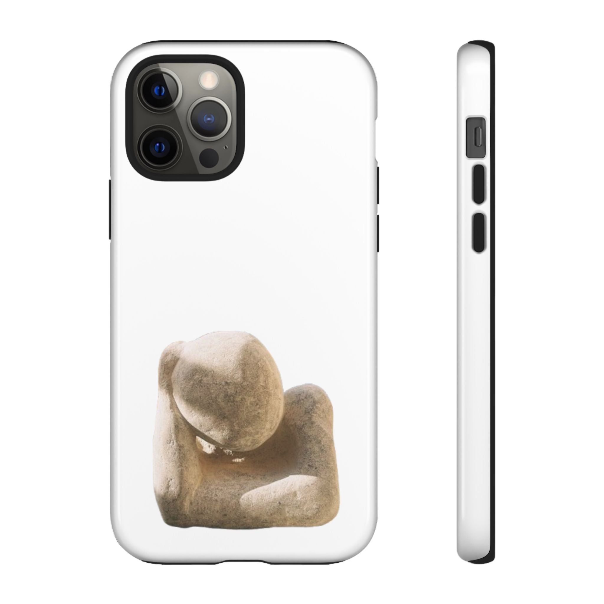 "Leaning Man" Phone Case — Minimalist Thoughtful Stone Sculpture Design