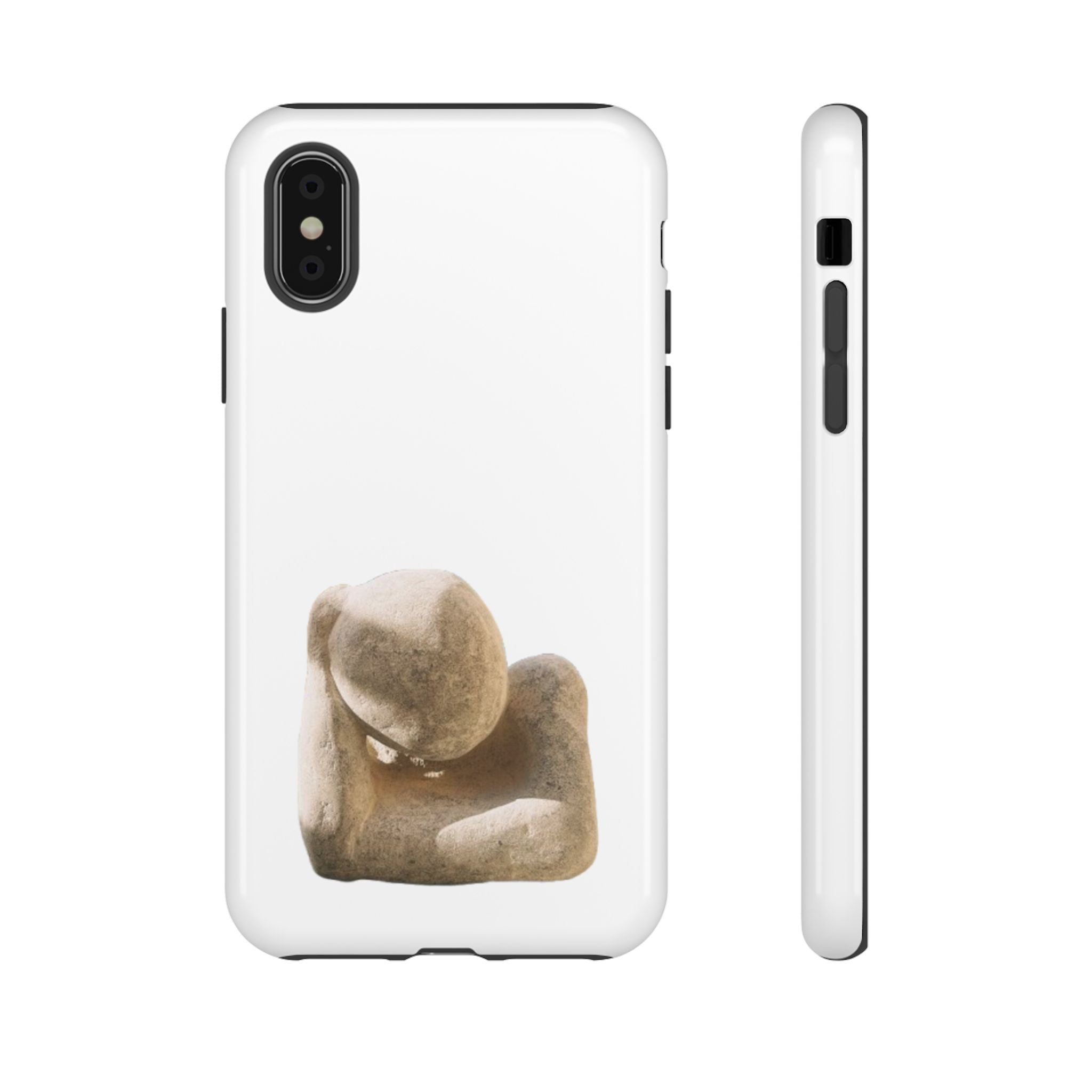 "Leaning Man" Phone Case — Minimalist Thoughtful Stone Sculpture Design