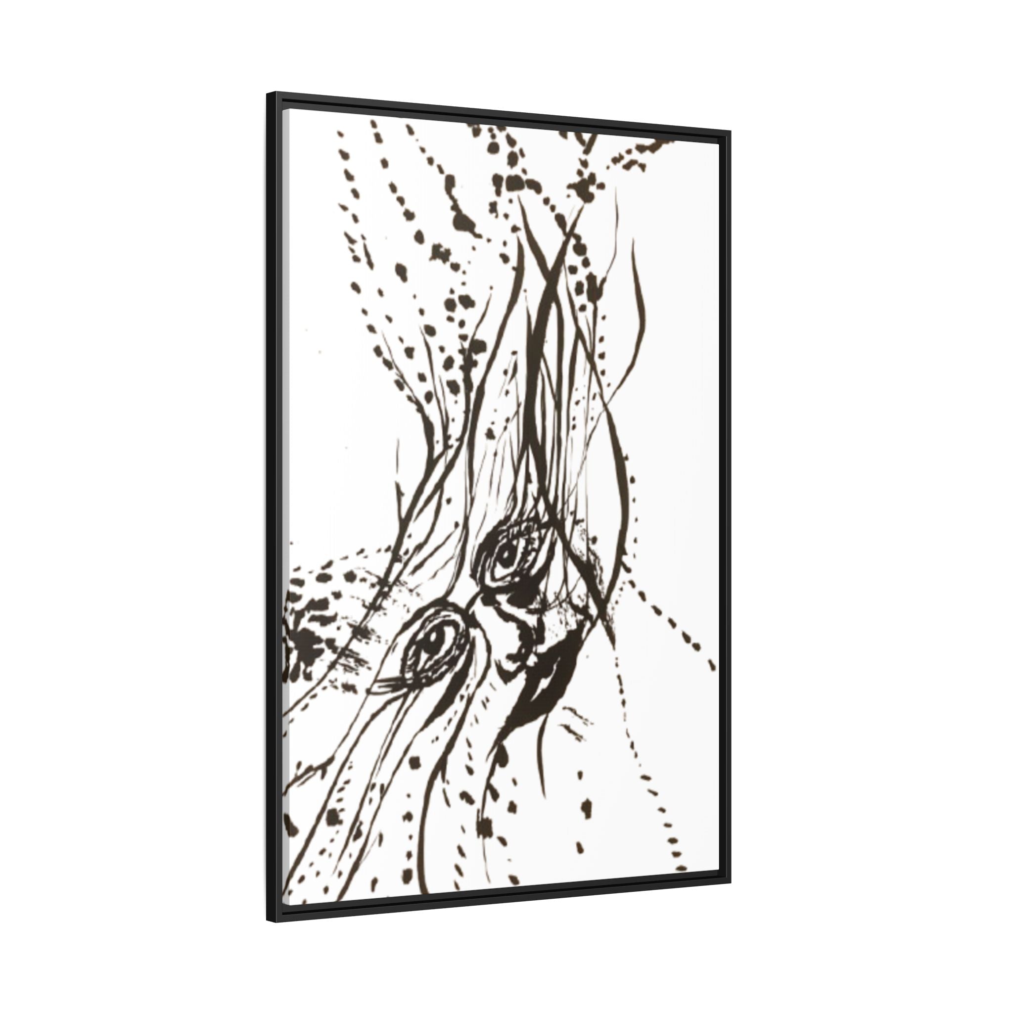 "The Ink Face" Framed Canvas Abstract Face Art Print
