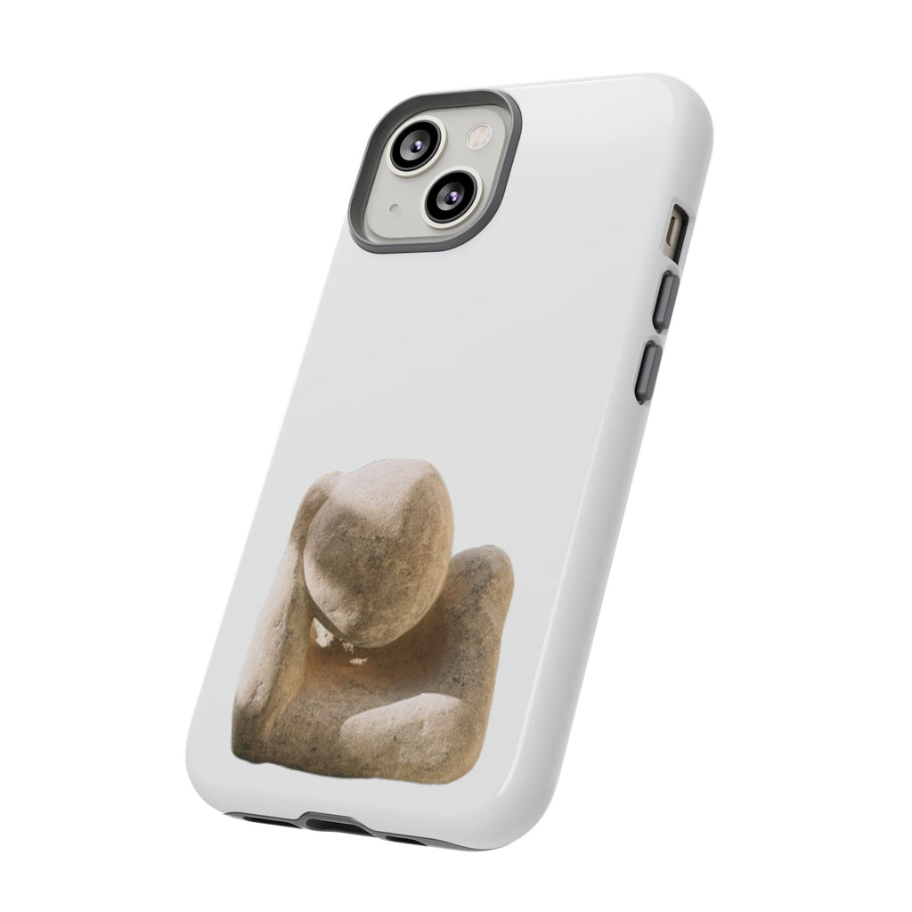 "Leaning Man" Phone Case — Minimalist Thoughtful Stone Sculpture Design