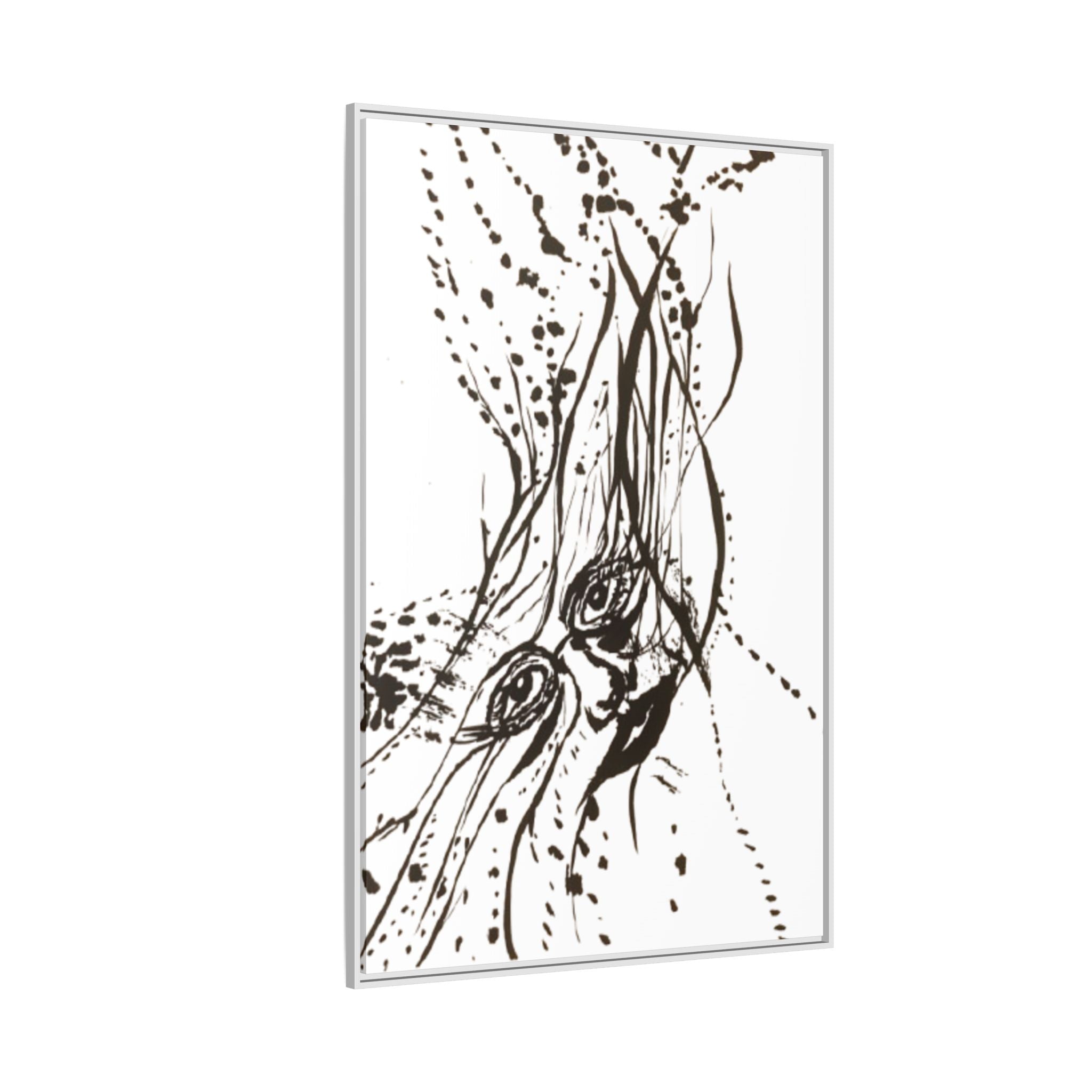 "The Ink Face" Framed Canvas Abstract Face Art Print