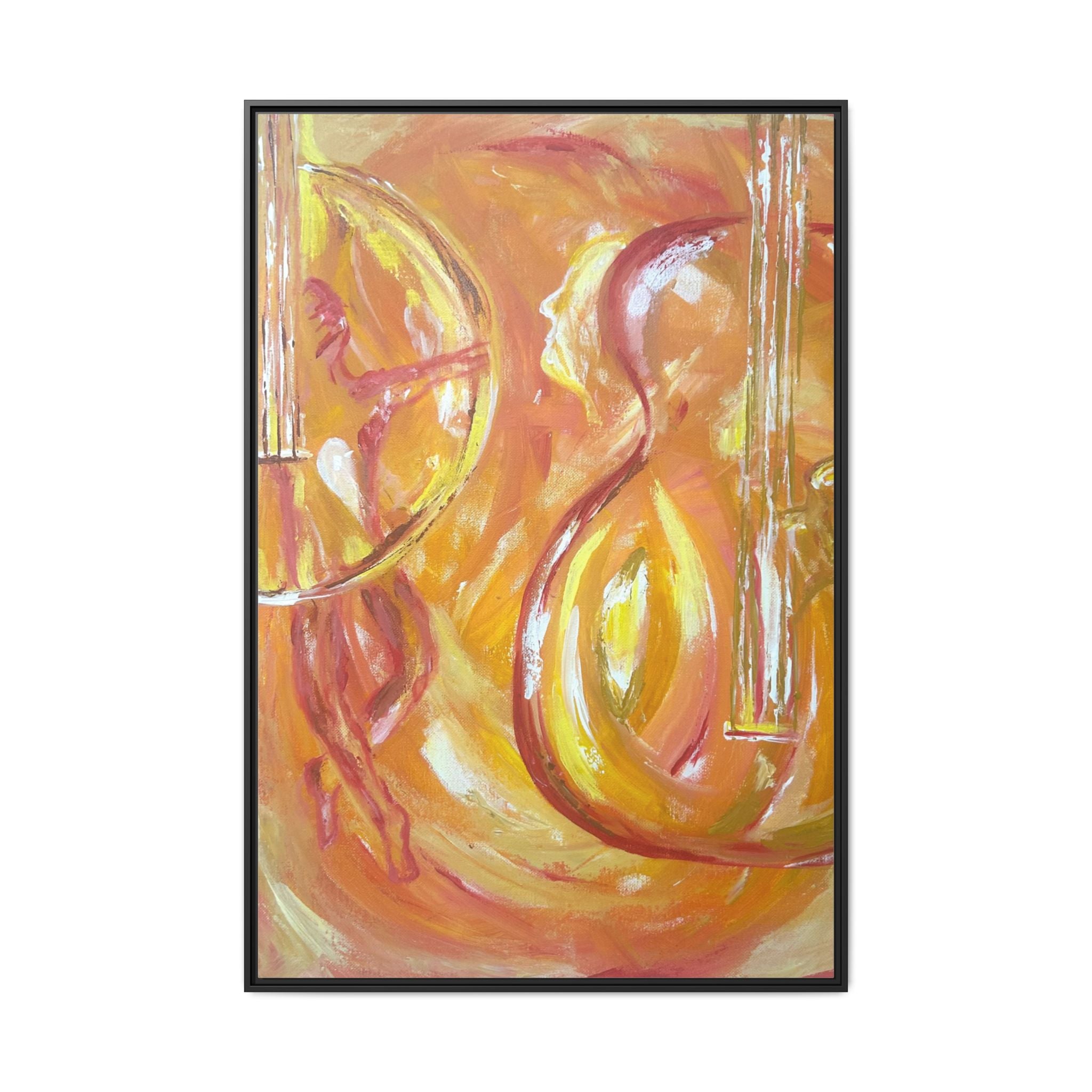 "Guitar People" Matte Framed Canvas