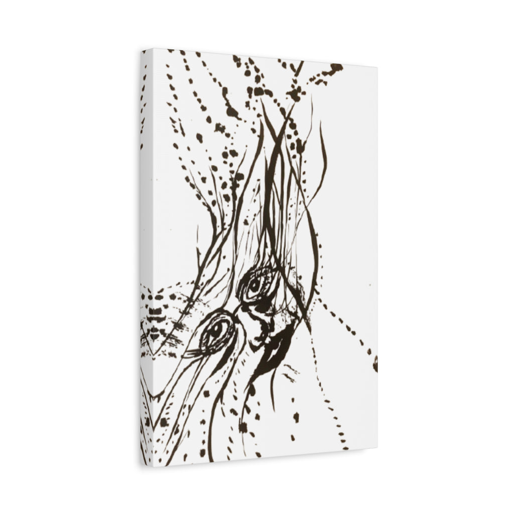 "The Ink Face" Abstract Face Art Canvas