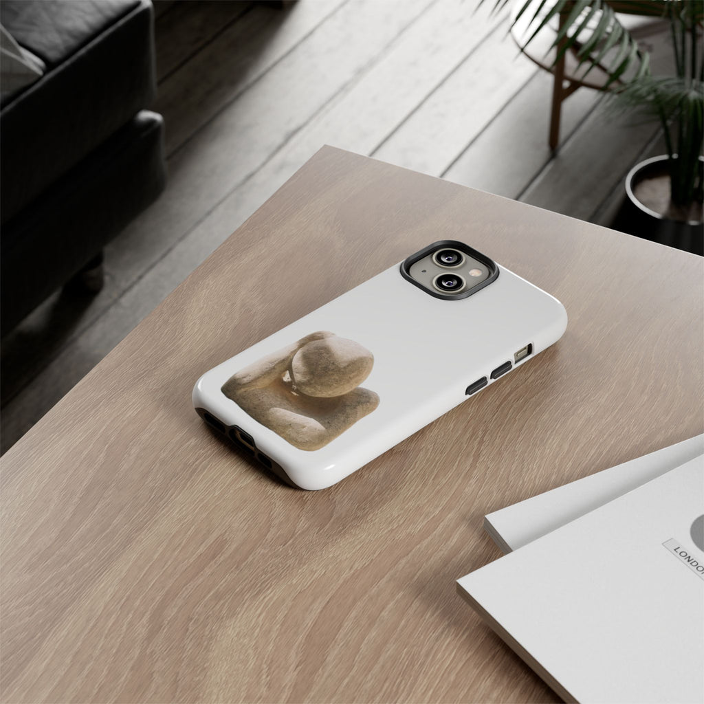 "Leaning Man" Phone Case — Minimalist Thoughtful Stone Sculpture Design