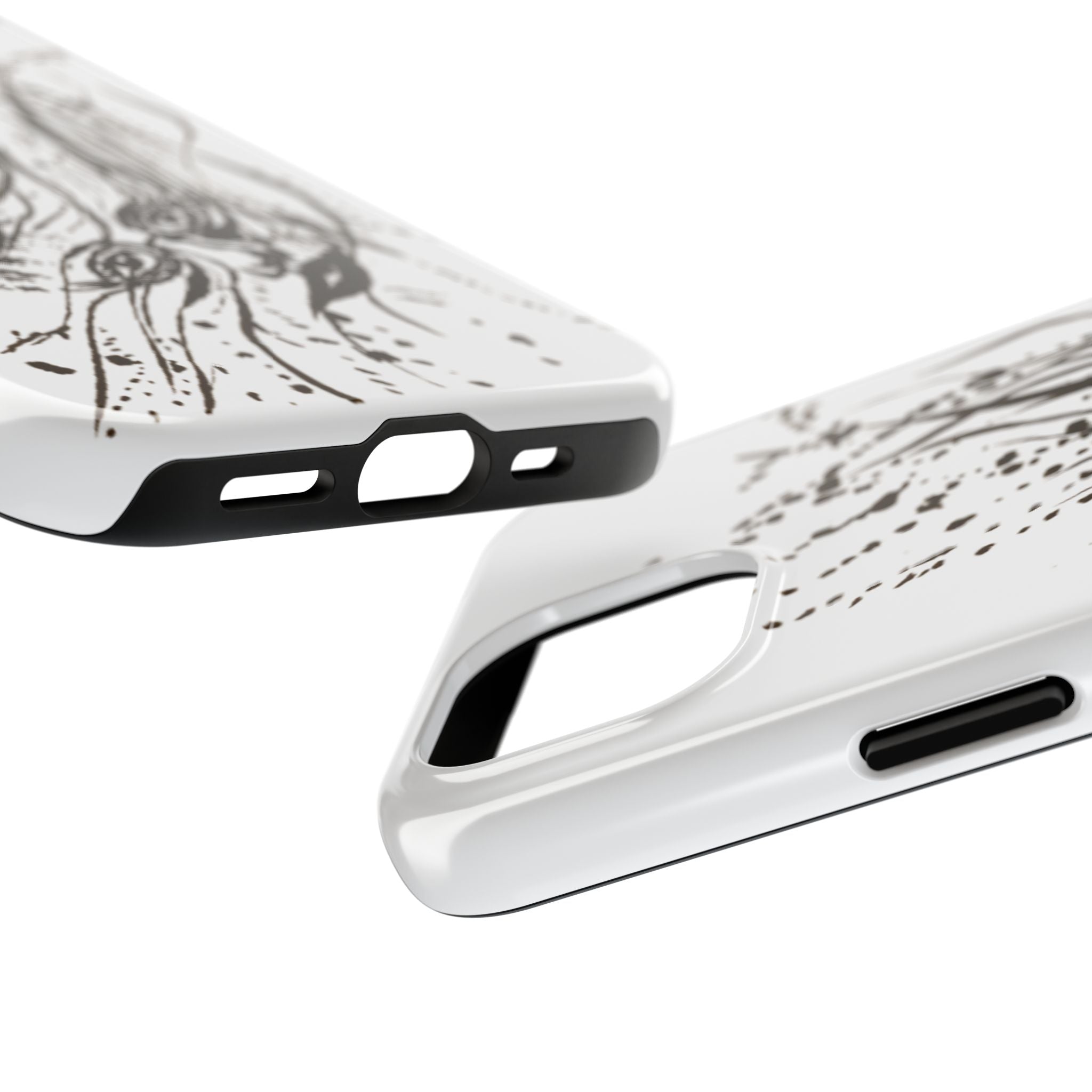 "Ink Face" Tough Phone Case — Abstract Ink Sketch Protective Cover