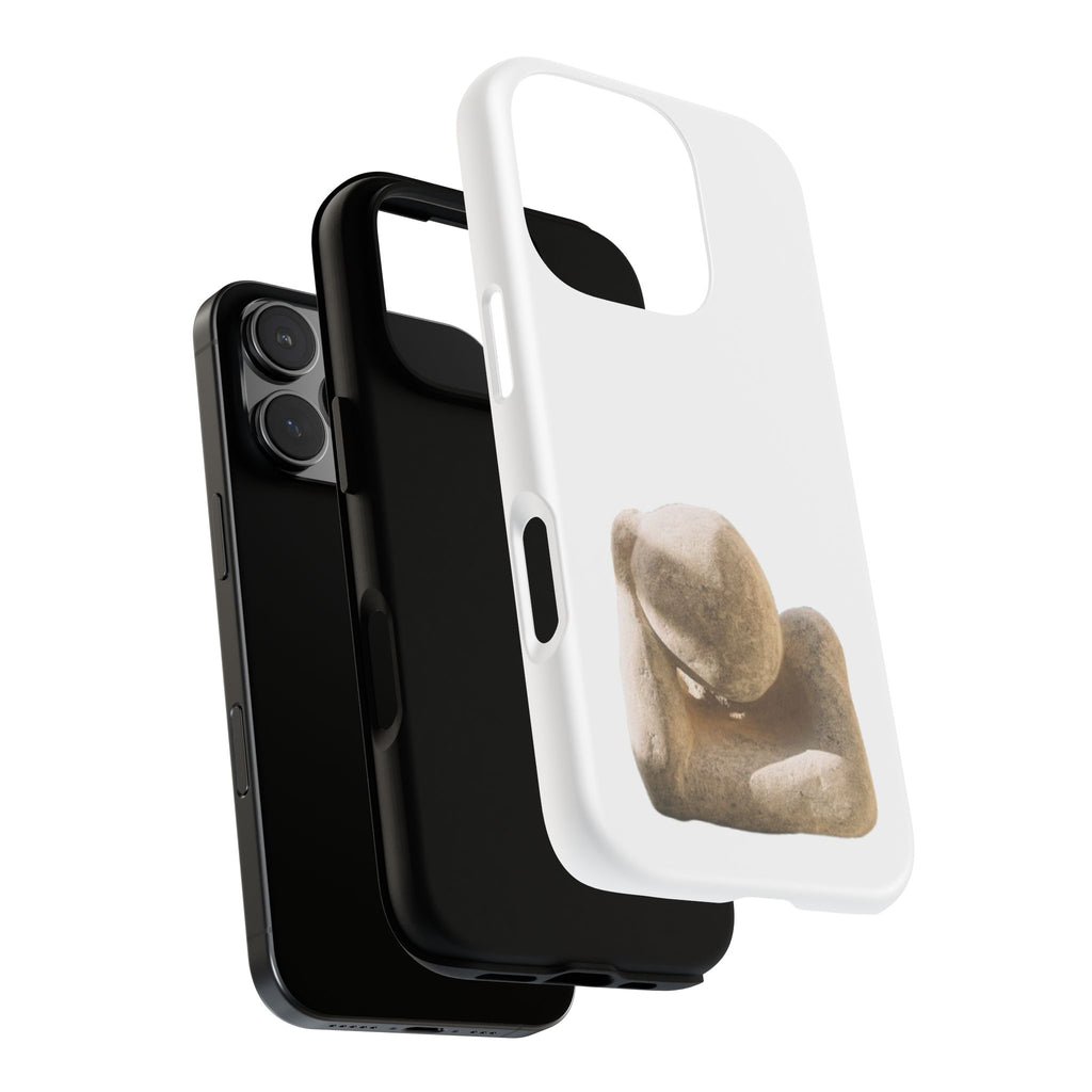 "Leaning Man" Phone Case — Minimalist Thoughtful Stone Sculpture Design