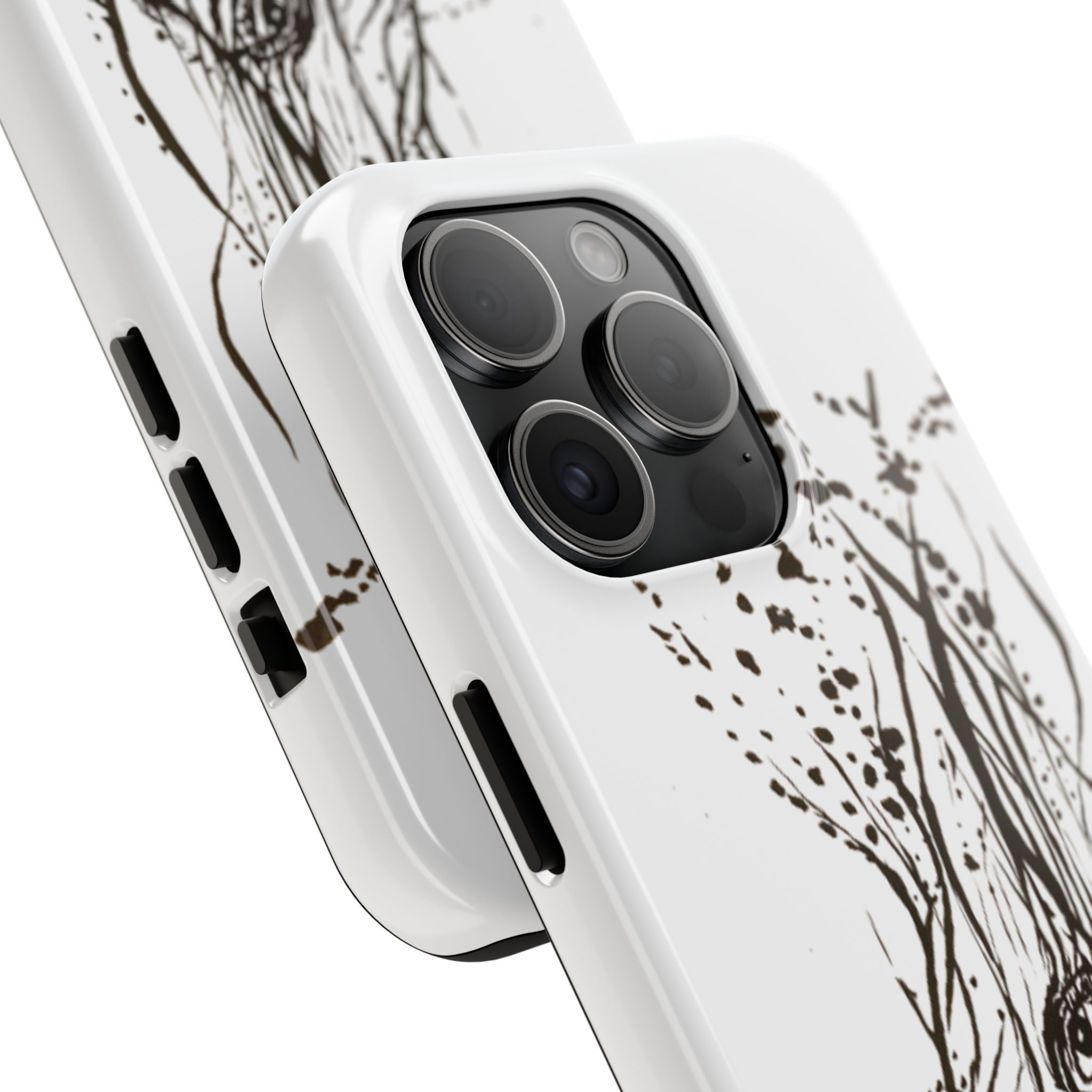 "Ink Face" Tough Phone Case — Abstract Ink Sketch Protective Cover