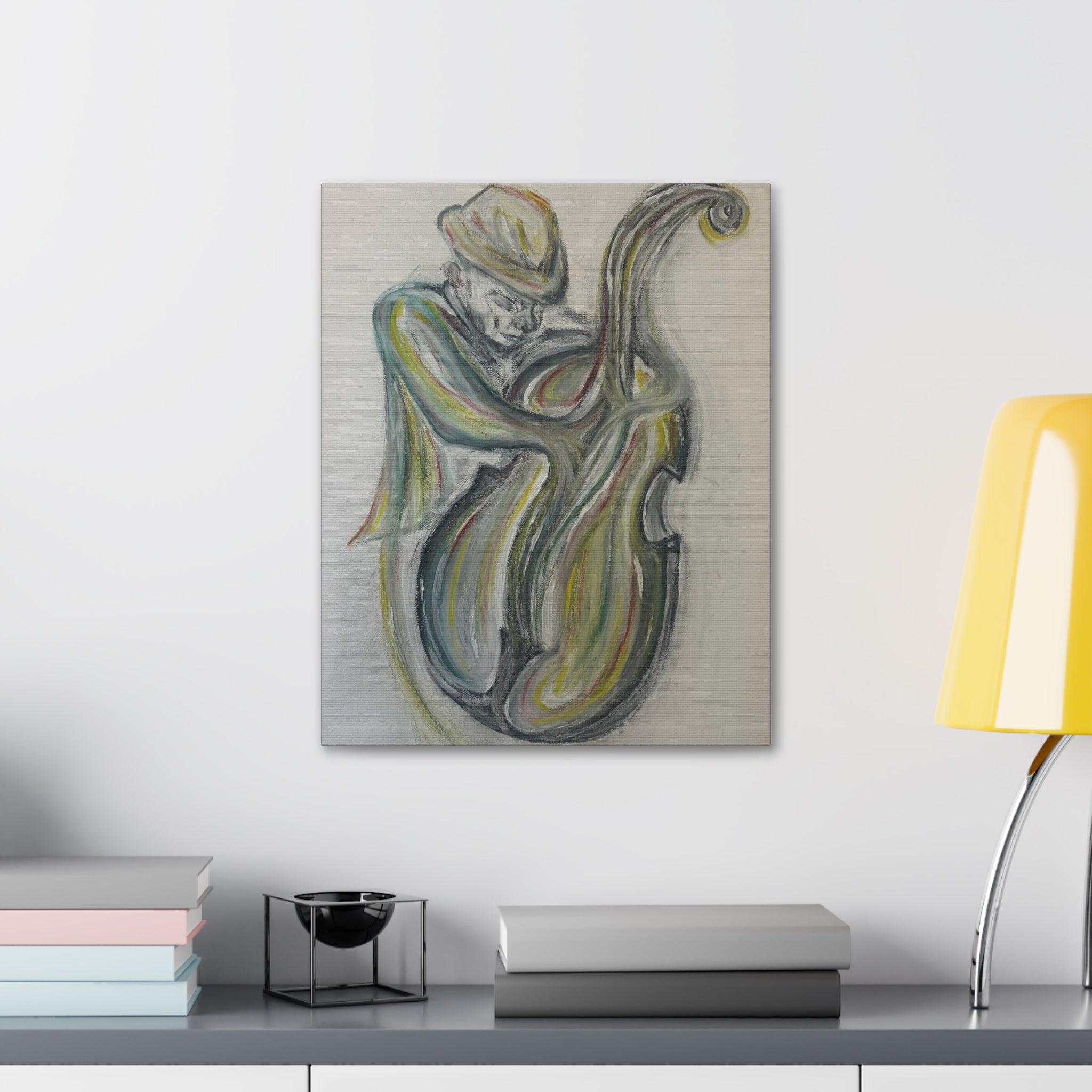 "The Jazz Player" Hand-Drawn Art Canvas
