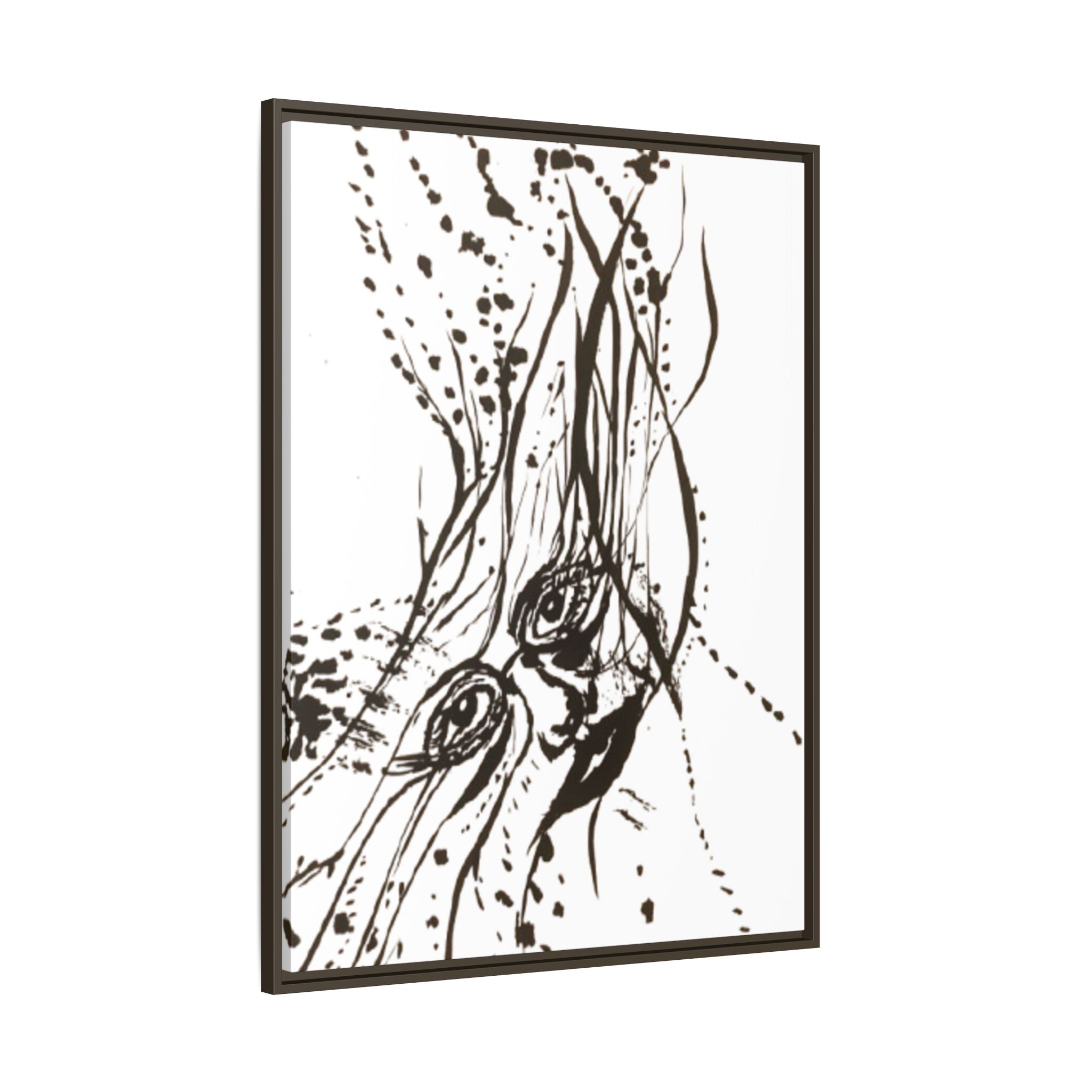 "The Ink Face" Framed Canvas Abstract Face Art Print
