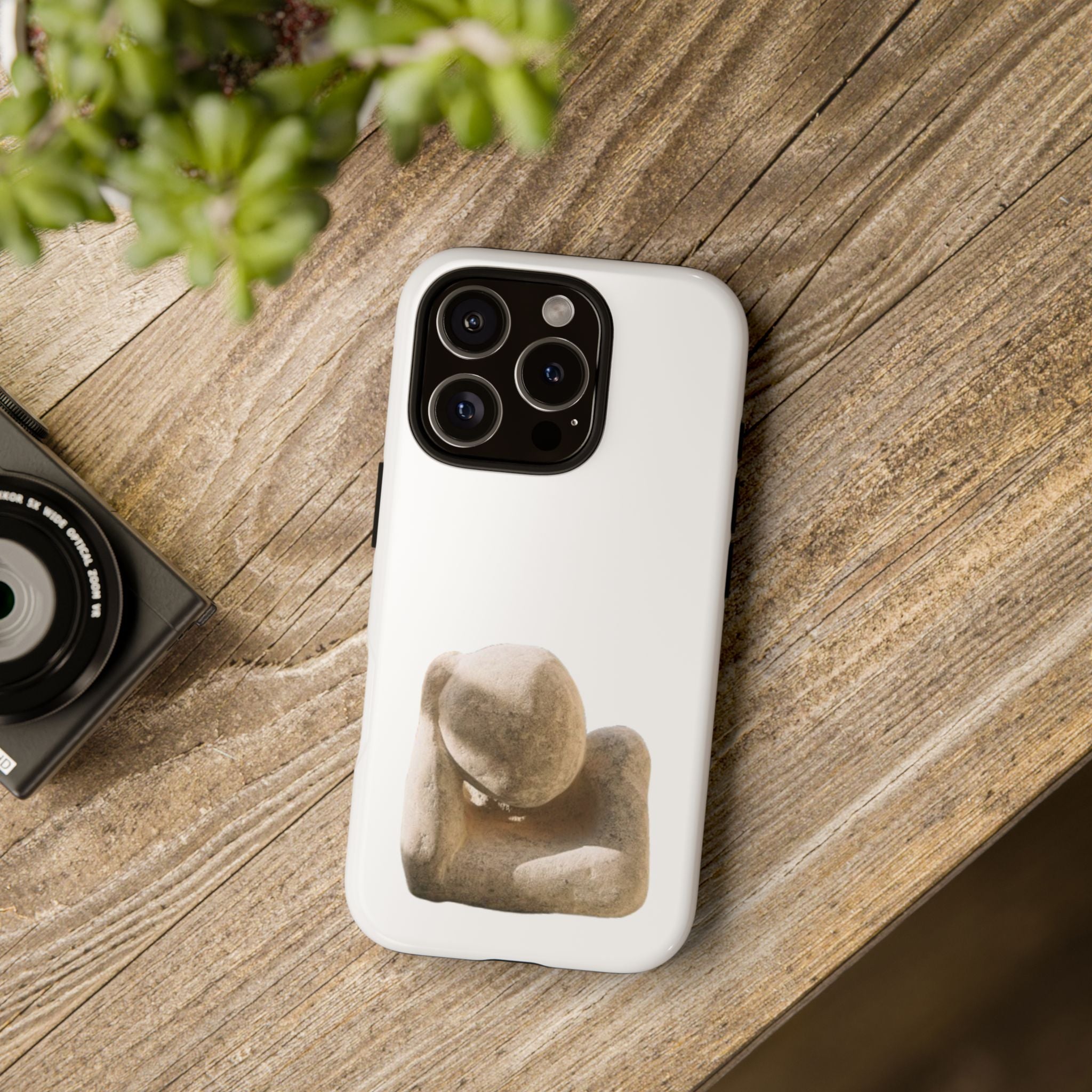 "Leaning Man" Phone Case — Minimalist Thoughtful Stone Sculpture Design