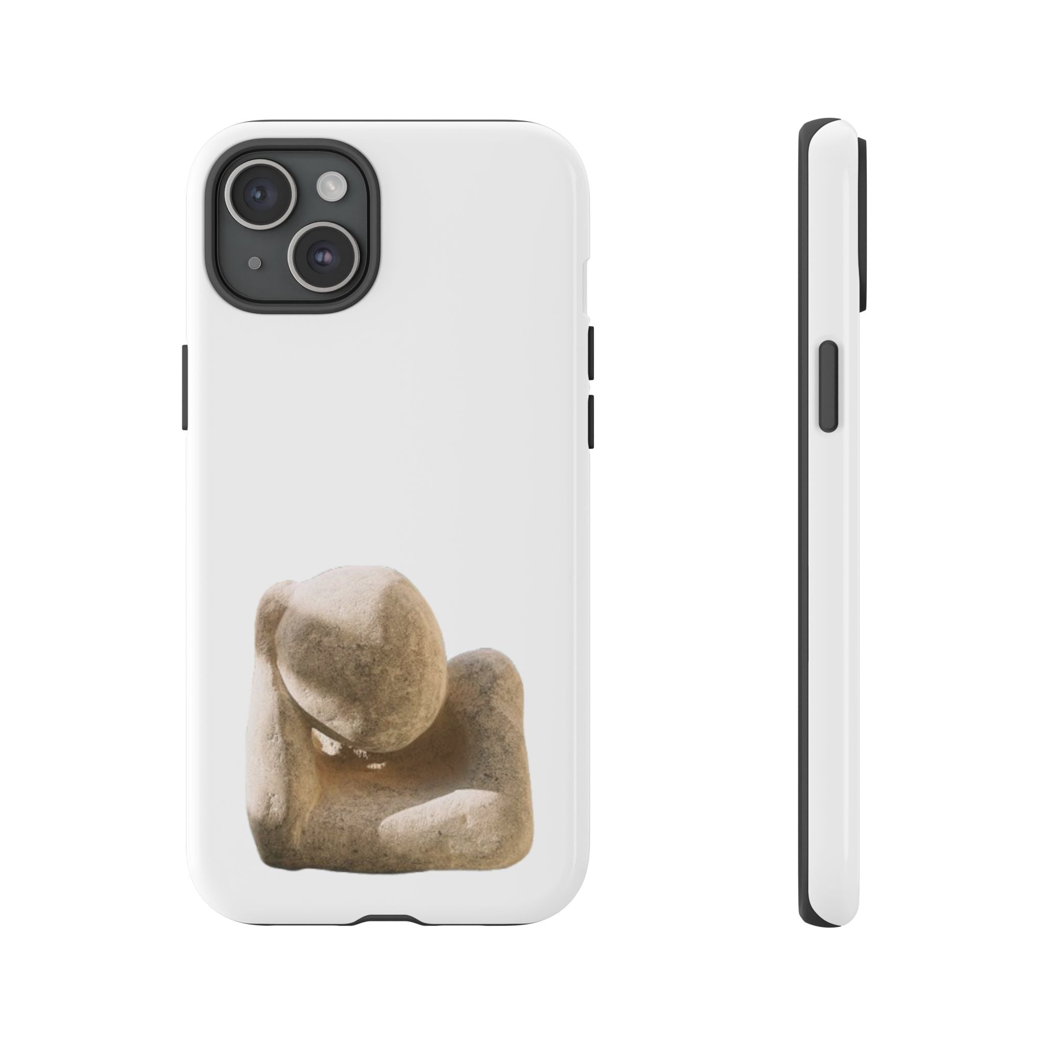 "Leaning Man" Phone Case — Minimalist Thoughtful Stone Sculpture Design
