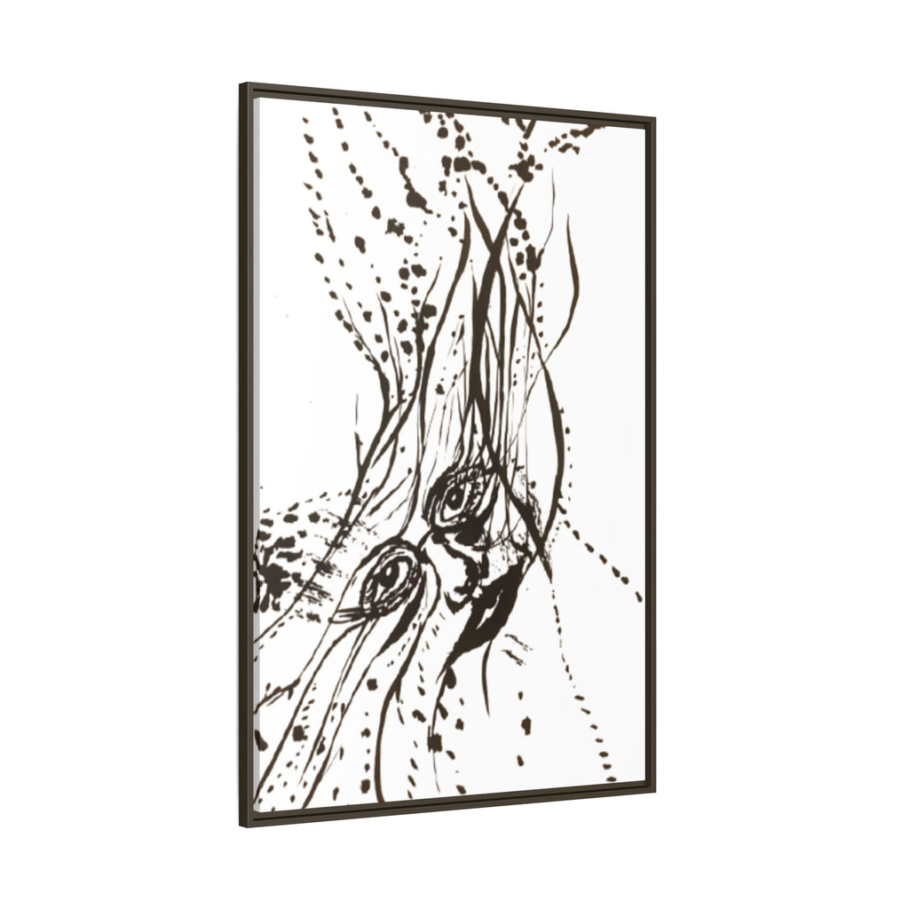 "The Ink Face" Framed Canvas Abstract Face Art Print