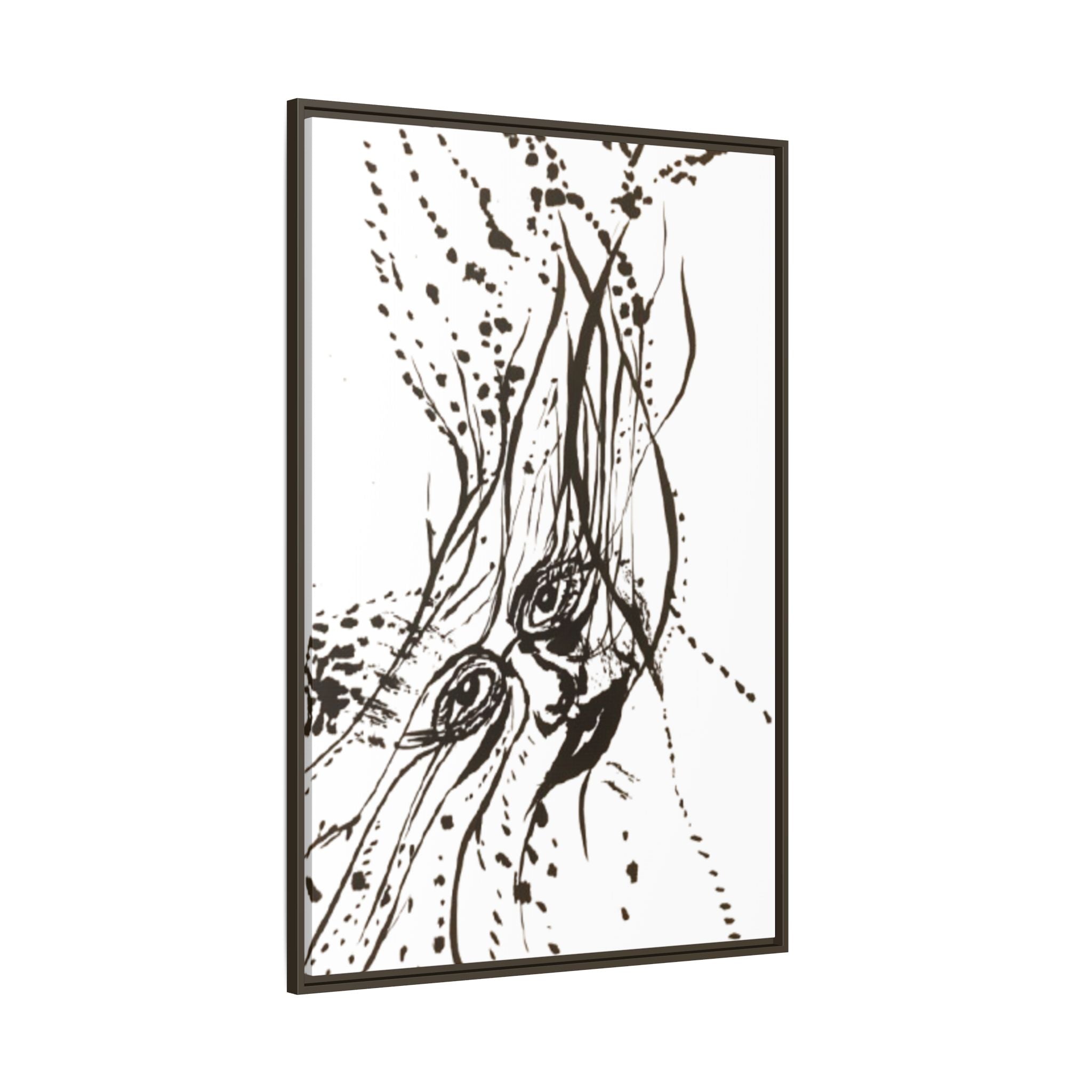 "The Ink Face" Framed Canvas Abstract Face Art Print