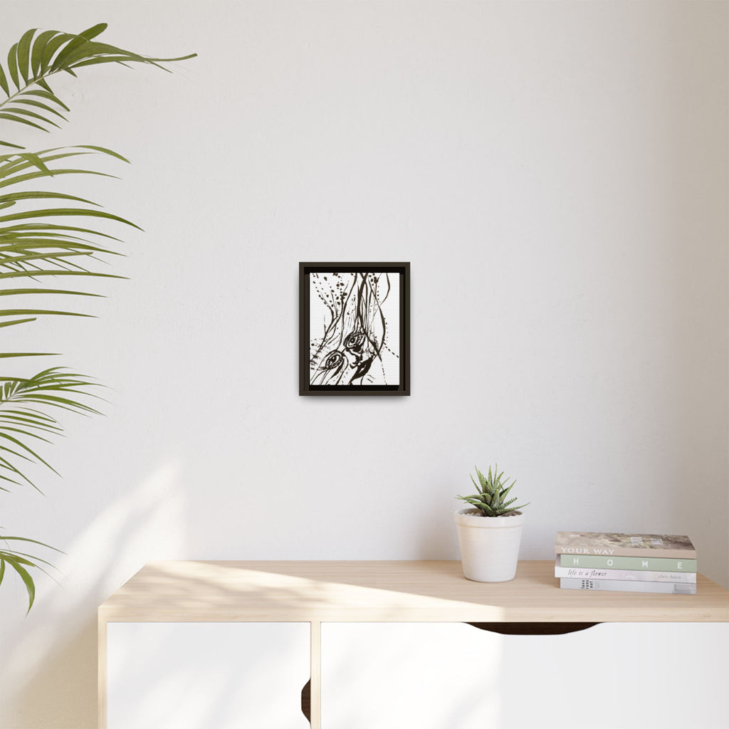"The Ink Face" Framed Canvas Abstract Face Art Print