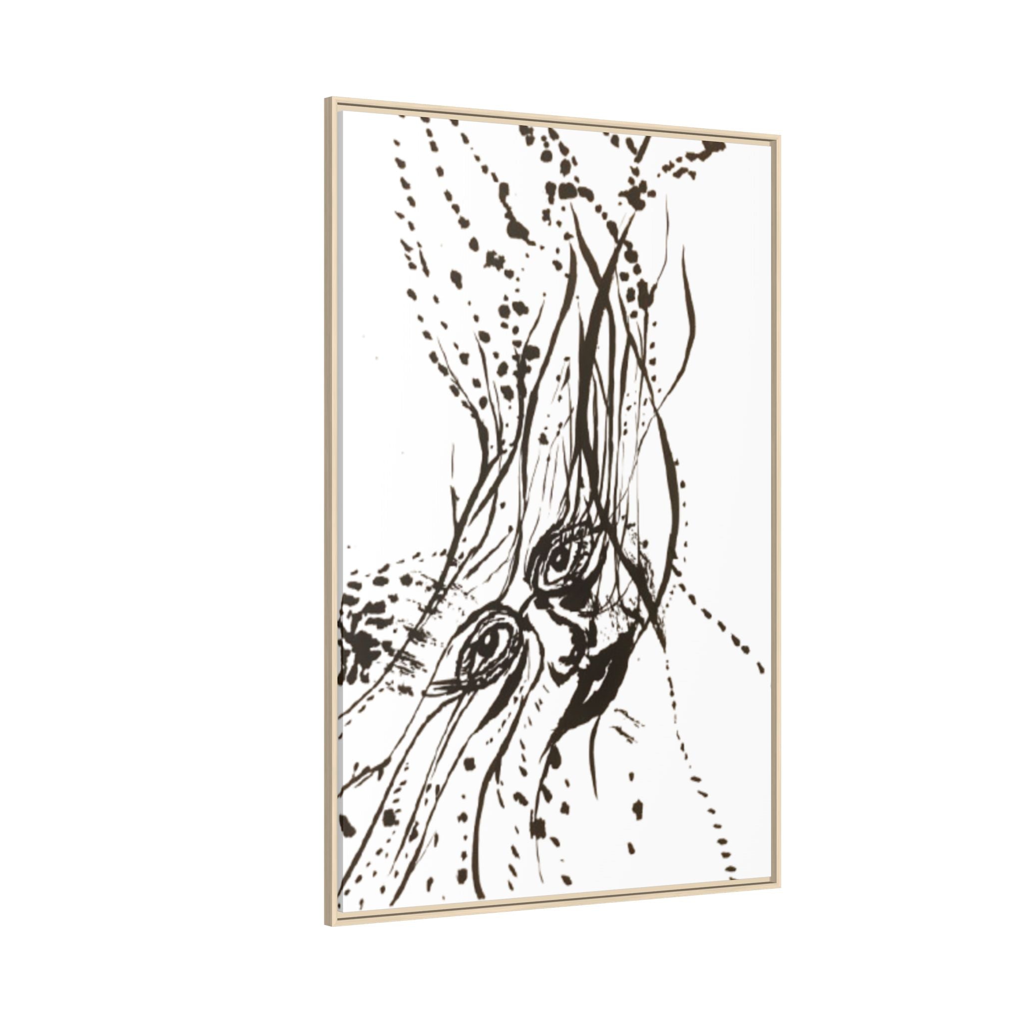 "The Ink Face" Framed Canvas Abstract Face Art Print