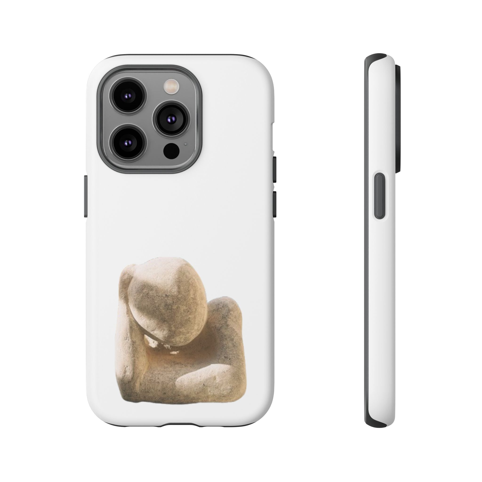 "Leaning Man" Phone Case — Minimalist Thoughtful Stone Sculpture Design