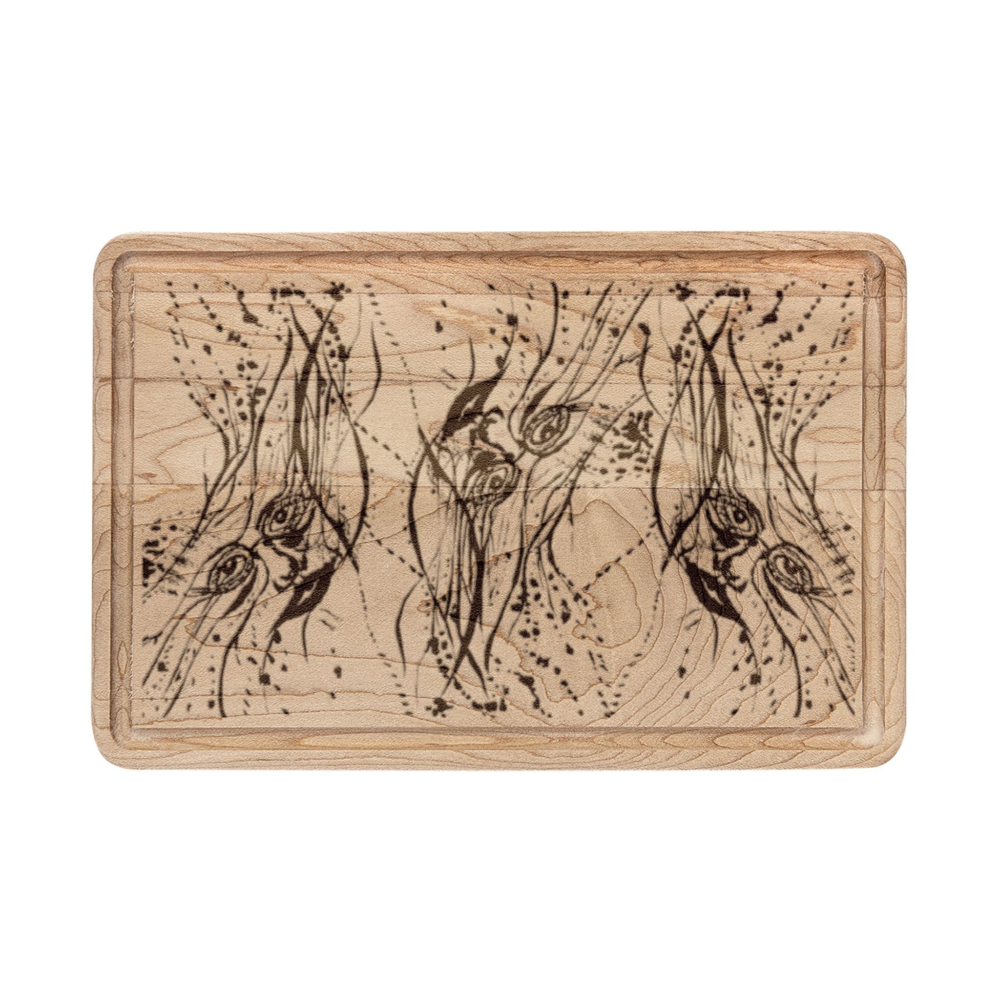"Twin Faces" Engraved Wooden Cutting Board