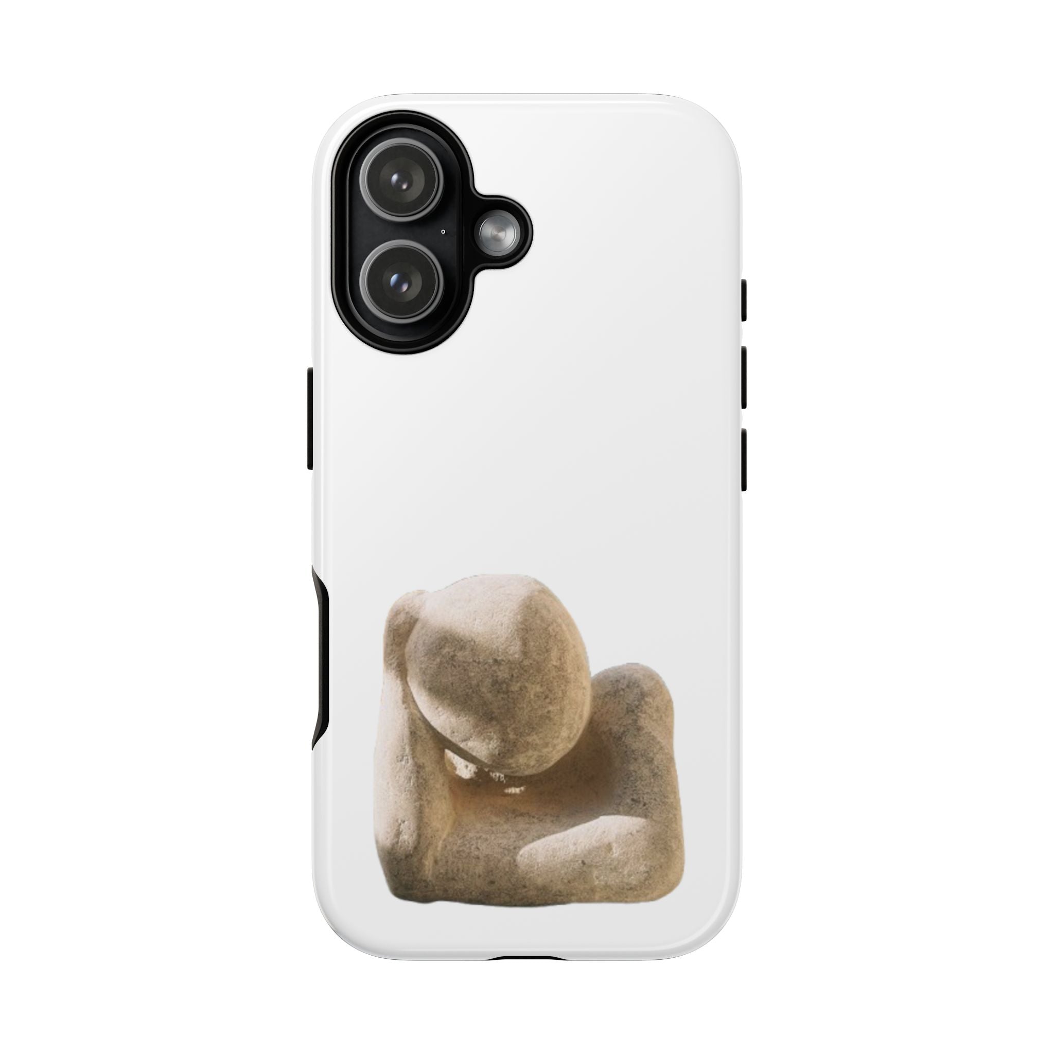 "Leaning Man" Phone Case — Minimalist Thoughtful Stone Sculpture Design