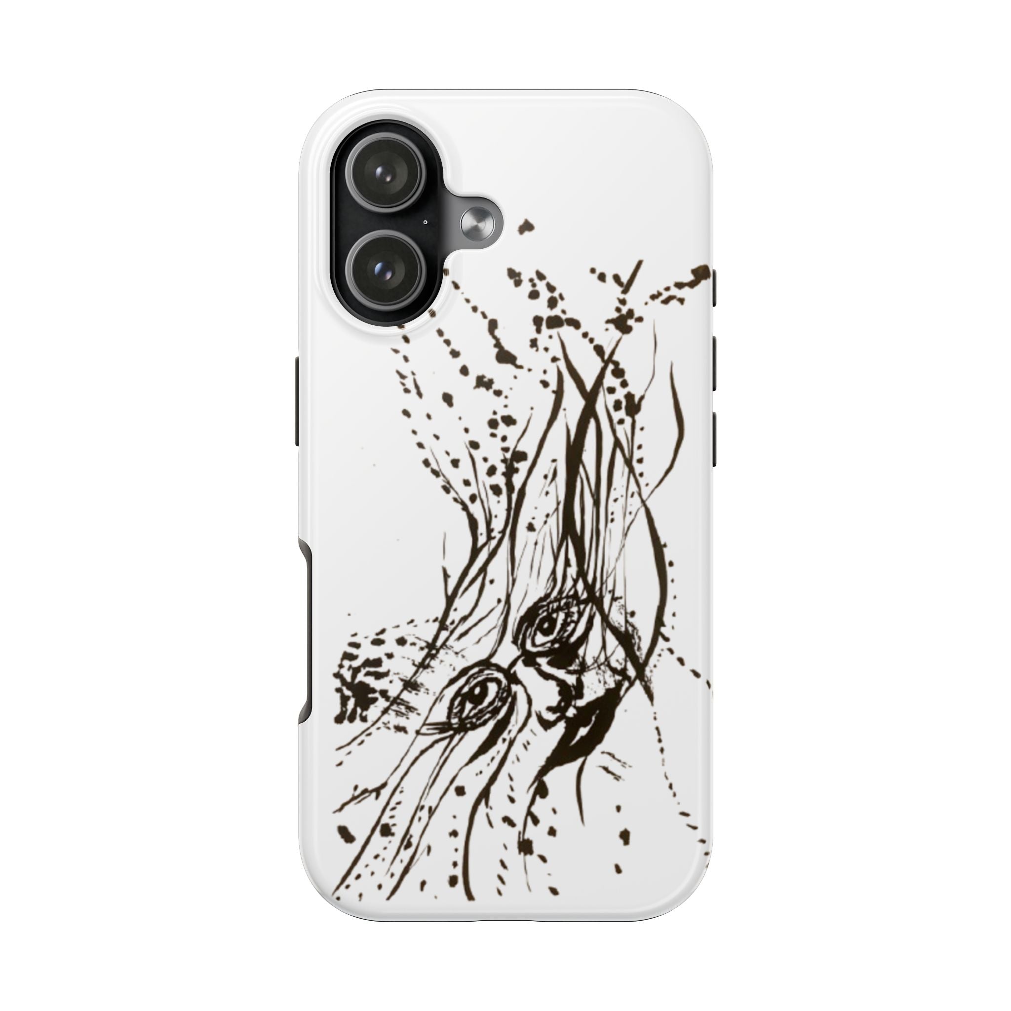 "Ink Face" Tough Phone Case — Abstract Ink Sketch Protective Cover