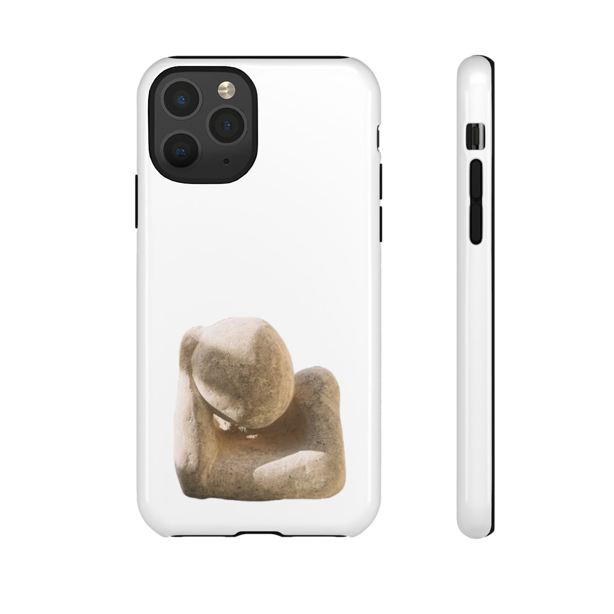 "Leaning Man" Phone Case — Minimalist Thoughtful Stone Sculpture Design