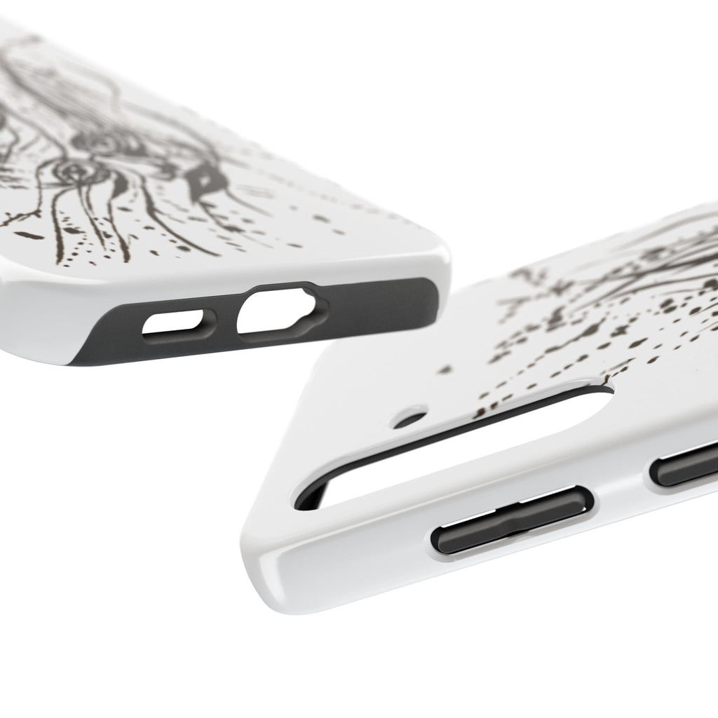 "Ink Face" Tough Phone Case — Abstract Ink Sketch Protective Cover
