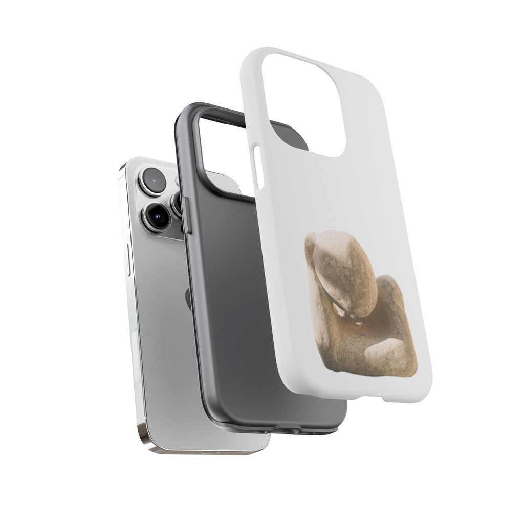 "Leaning Man" Phone Case — Minimalist Thoughtful Stone Sculpture Design