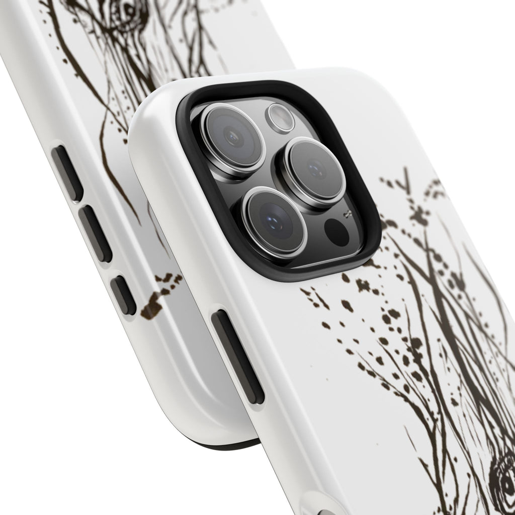 "Ink Face" Tough Phone Case — Abstract Ink Sketch Protective Cover