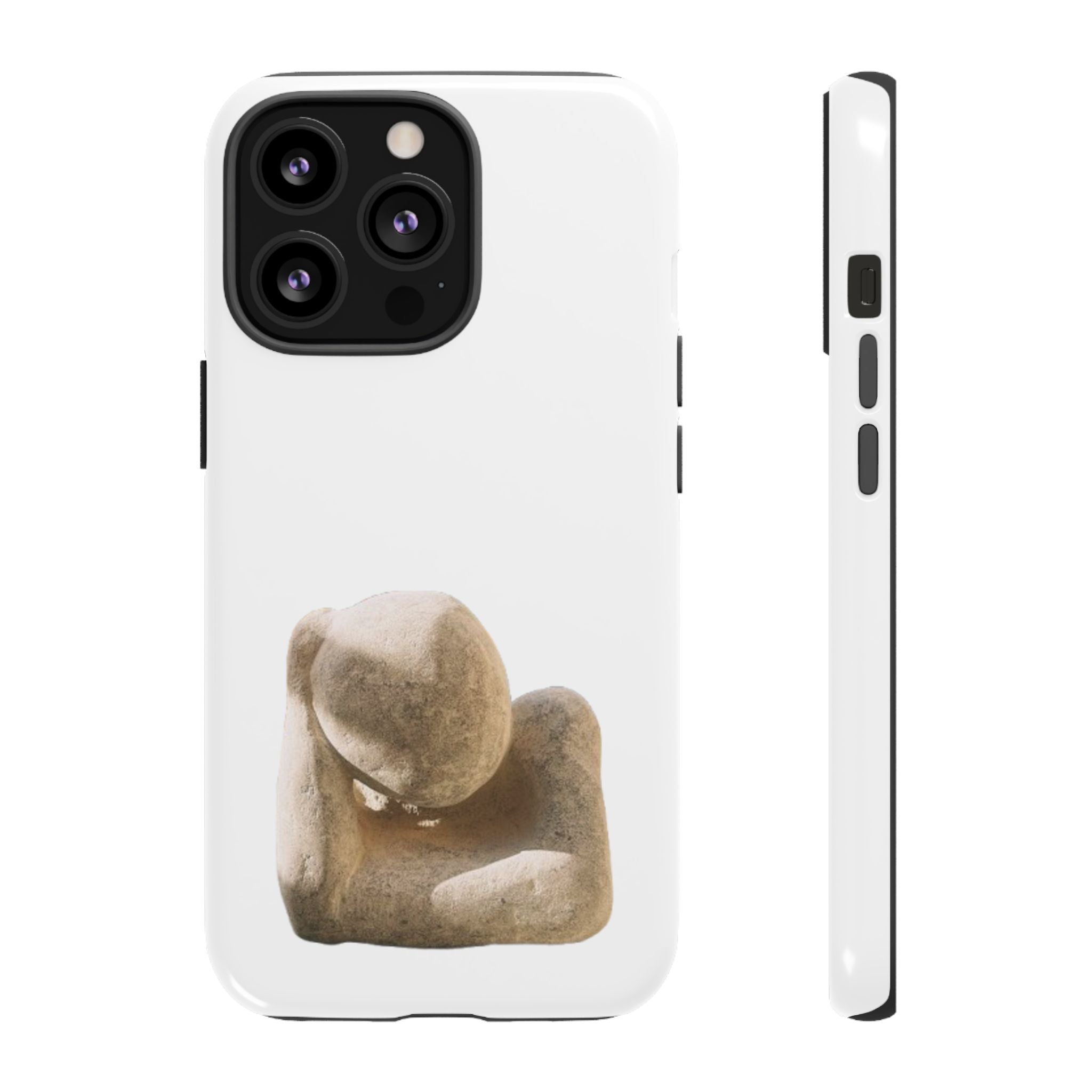 "Leaning Man" Phone Case — Minimalist Thoughtful Stone Sculpture Design