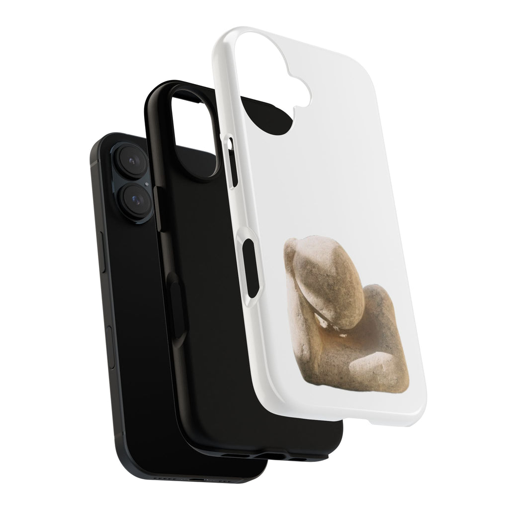 "Leaning Man" Phone Case — Minimalist Thoughtful Stone Sculpture Design
