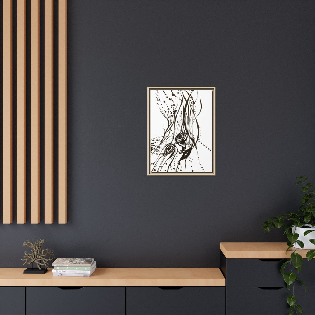 "The Ink Face" Framed Canvas Abstract Face Art Print