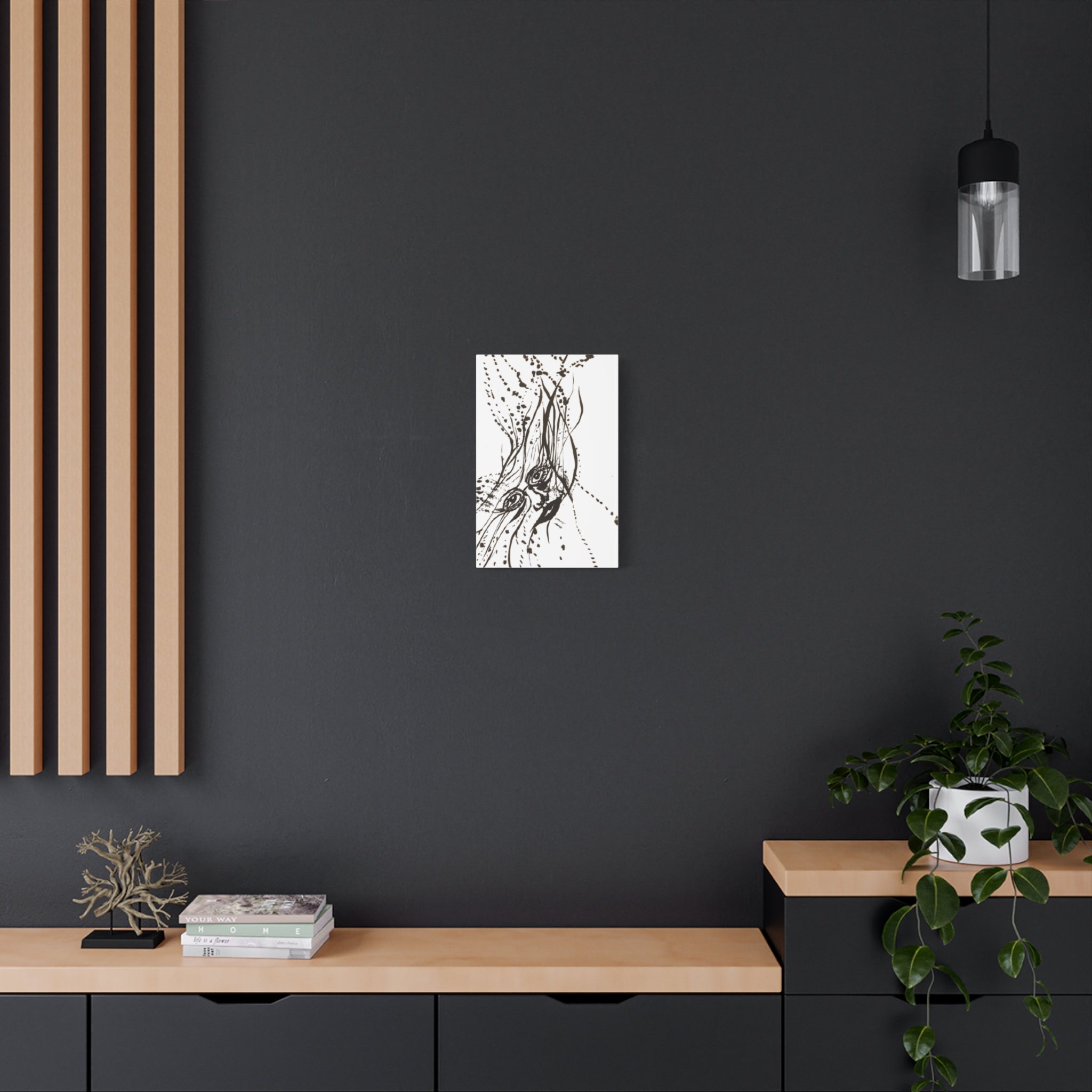 "The Ink Face" Abstract Face Art Canvas