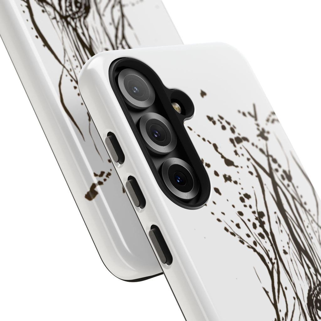 "Ink Face" Tough Phone Case — Abstract Ink Sketch Protective Cover
